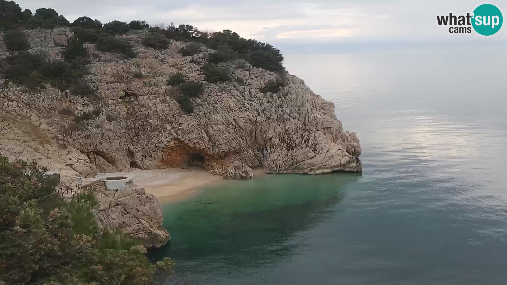 Webcam plage Brseč à Mošćenička Draga, Croatie