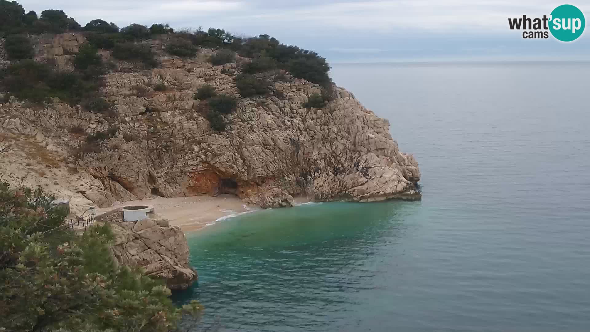 Webcam plage Brseč à Mošćenička Draga, Croatie
