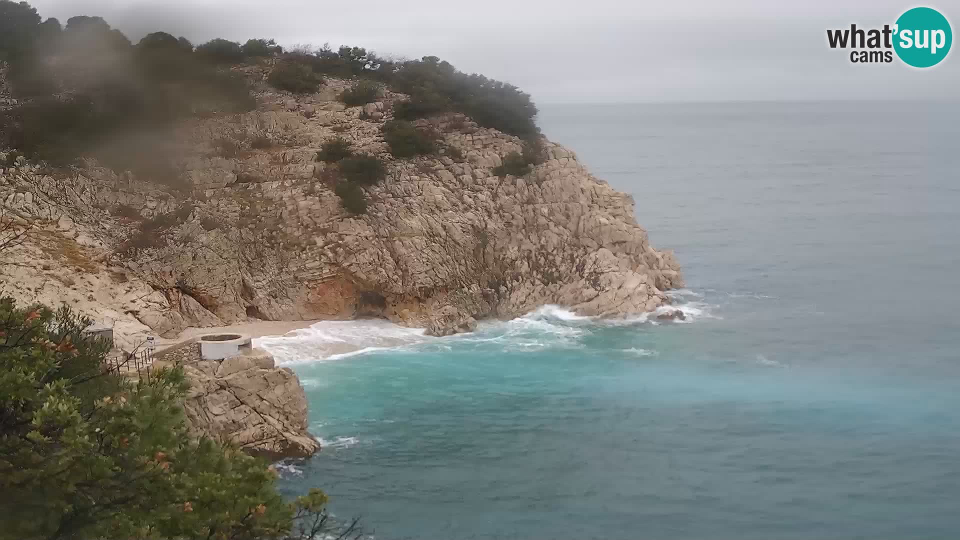 Webcam plage Brseč à Mošćenička Draga, Croatie