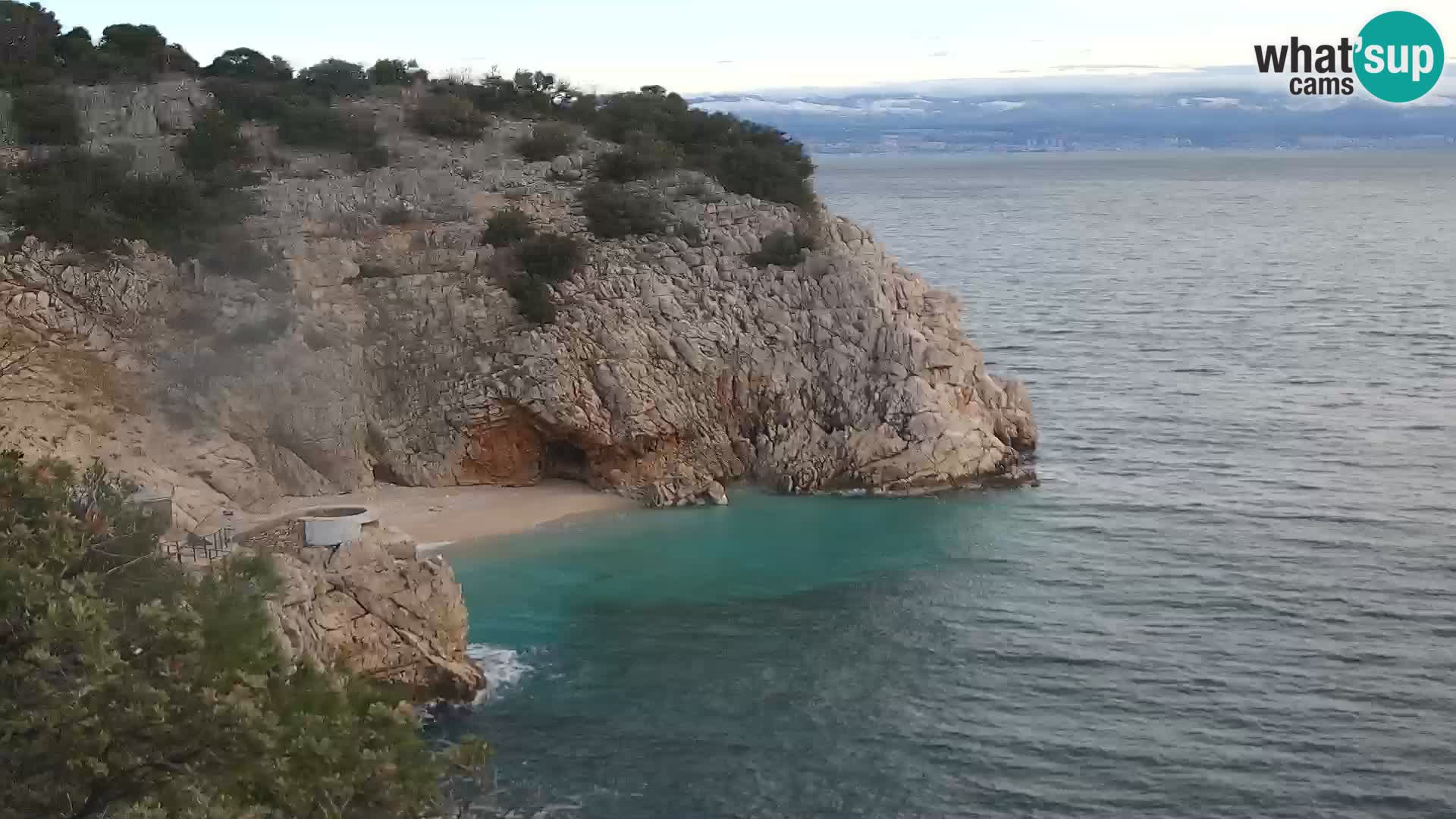 Webcam plage Brseč à Mošćenička Draga, Croatie