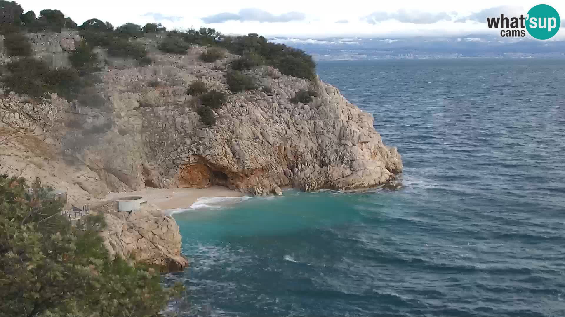 Spletna kamera Brseč plaža – Mošćenička Draga – Hrvaška