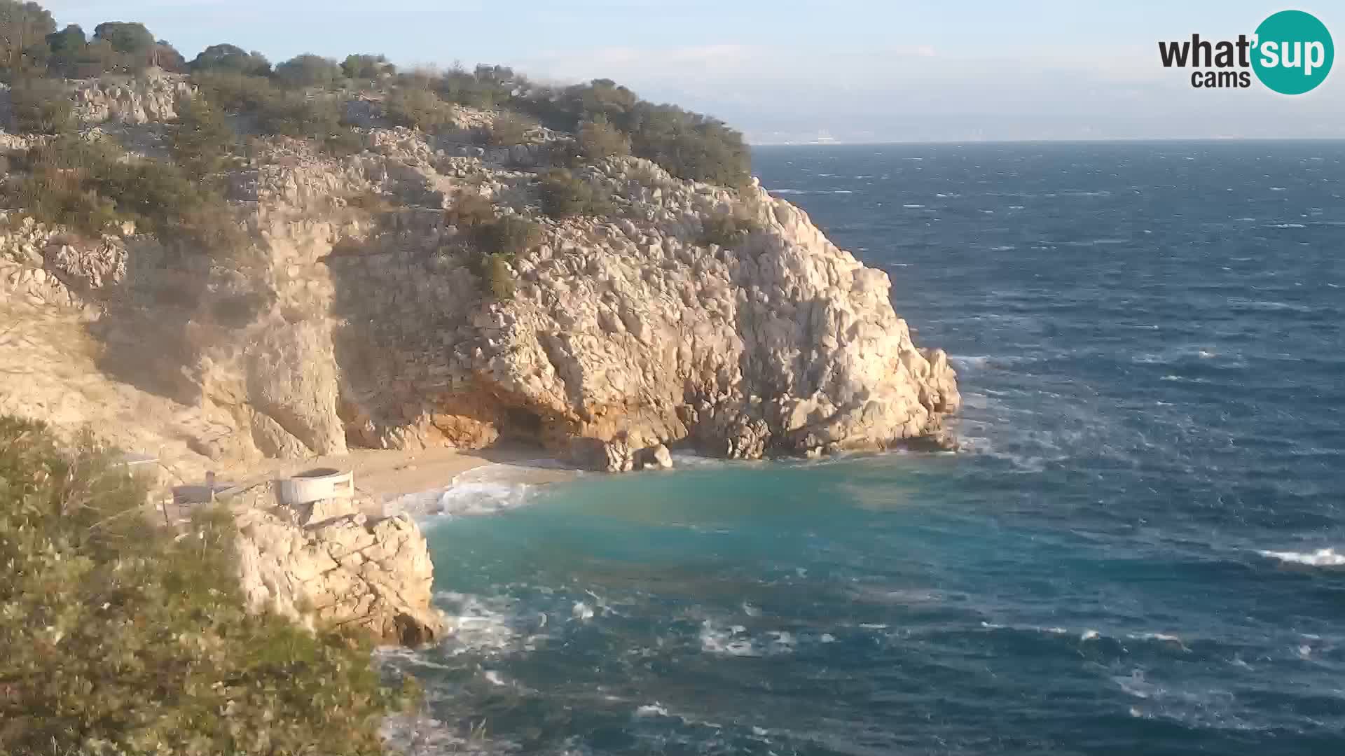 Webcam plage Brseč à Mošćenička Draga, Croatie