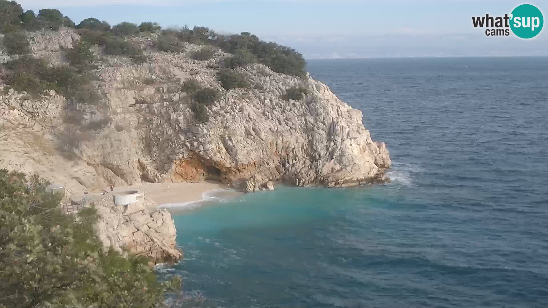 Spletna kamera Brseč plaža – Mošćenička Draga – Hrvaška