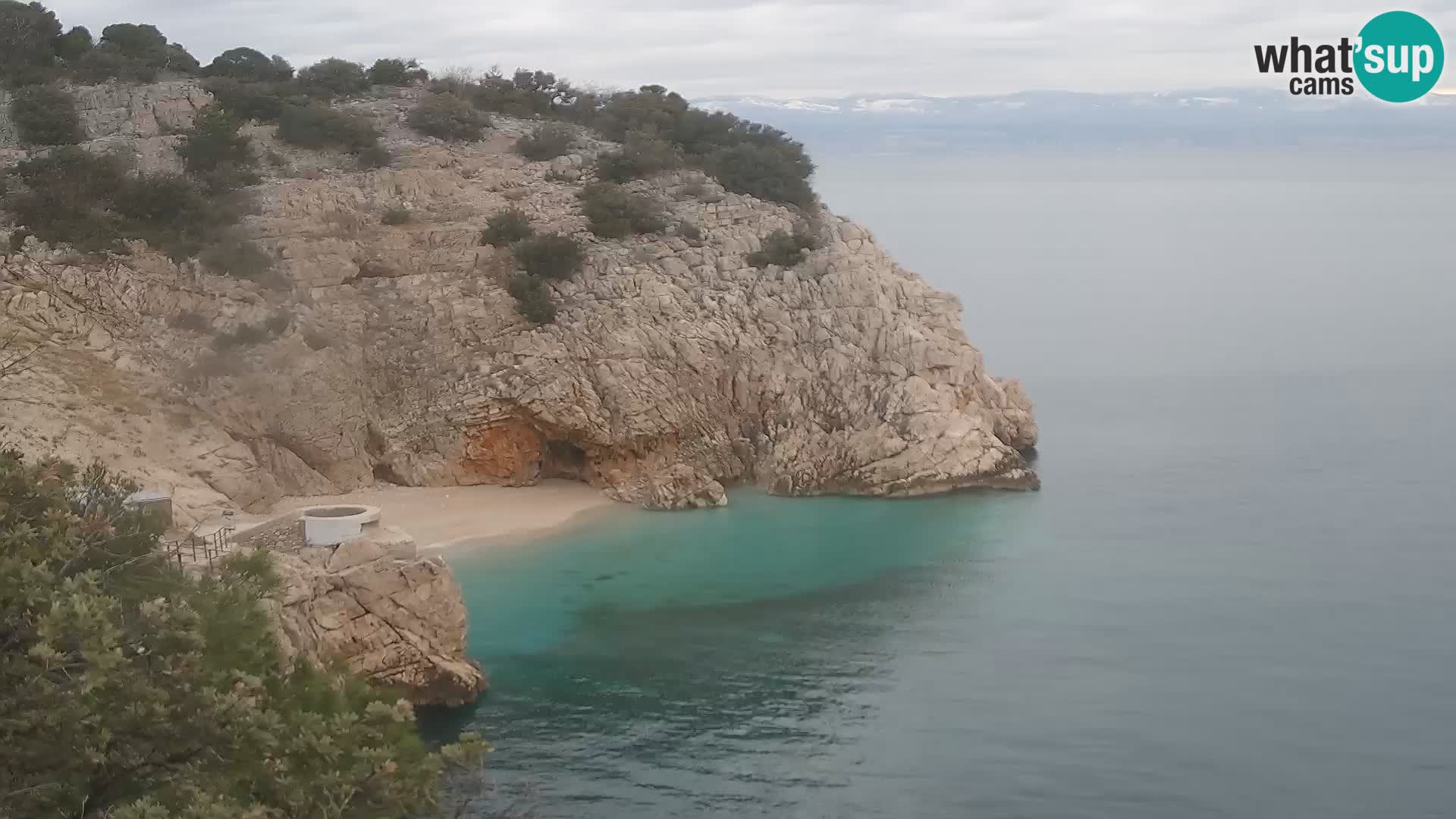 Webcam plage Brseč à Mošćenička Draga, Croatie