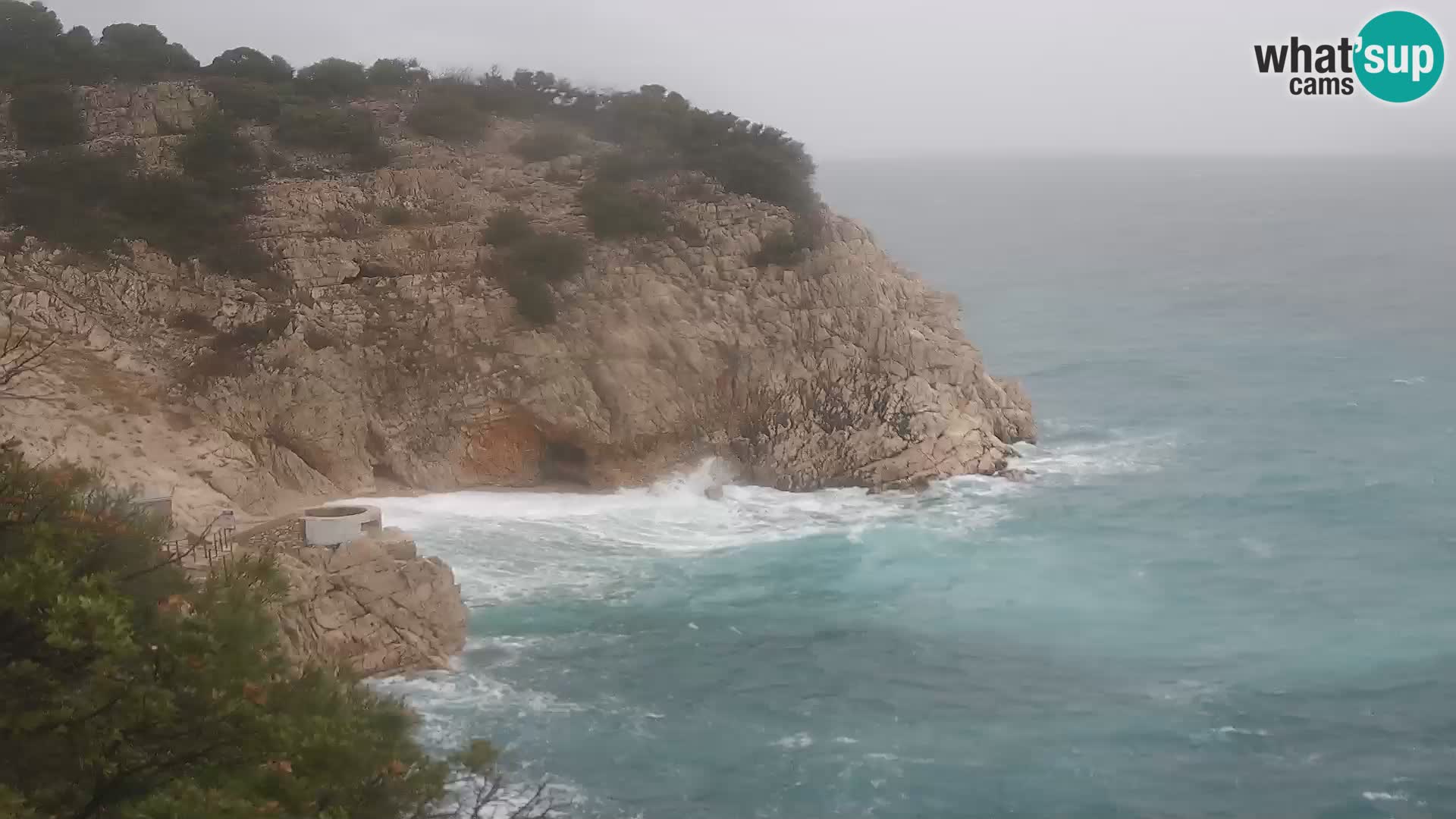 Webcam plage Brseč à Mošćenička Draga, Croatie