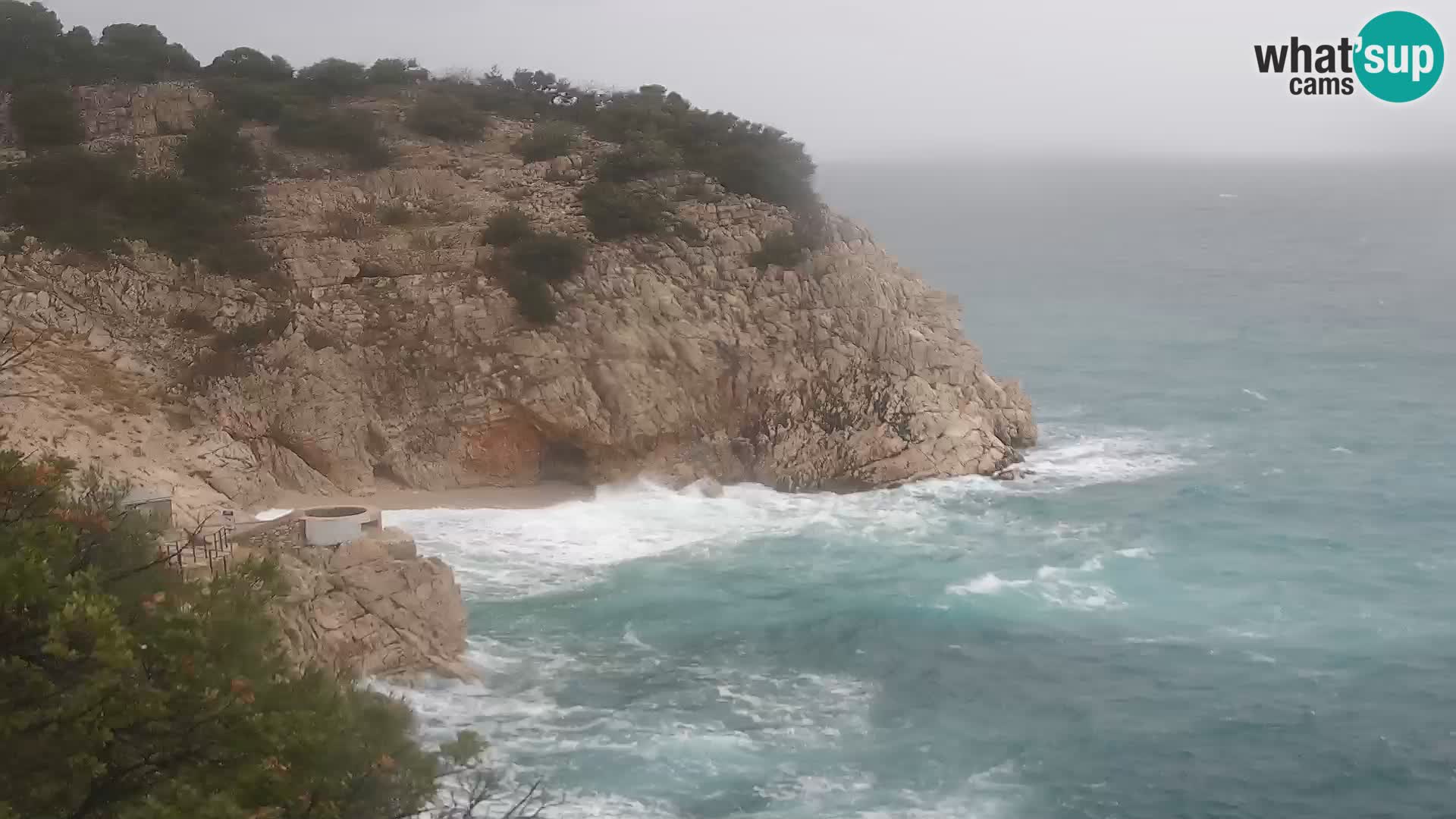 Spletna kamera Brseč plaža – Mošćenička Draga – Hrvaška