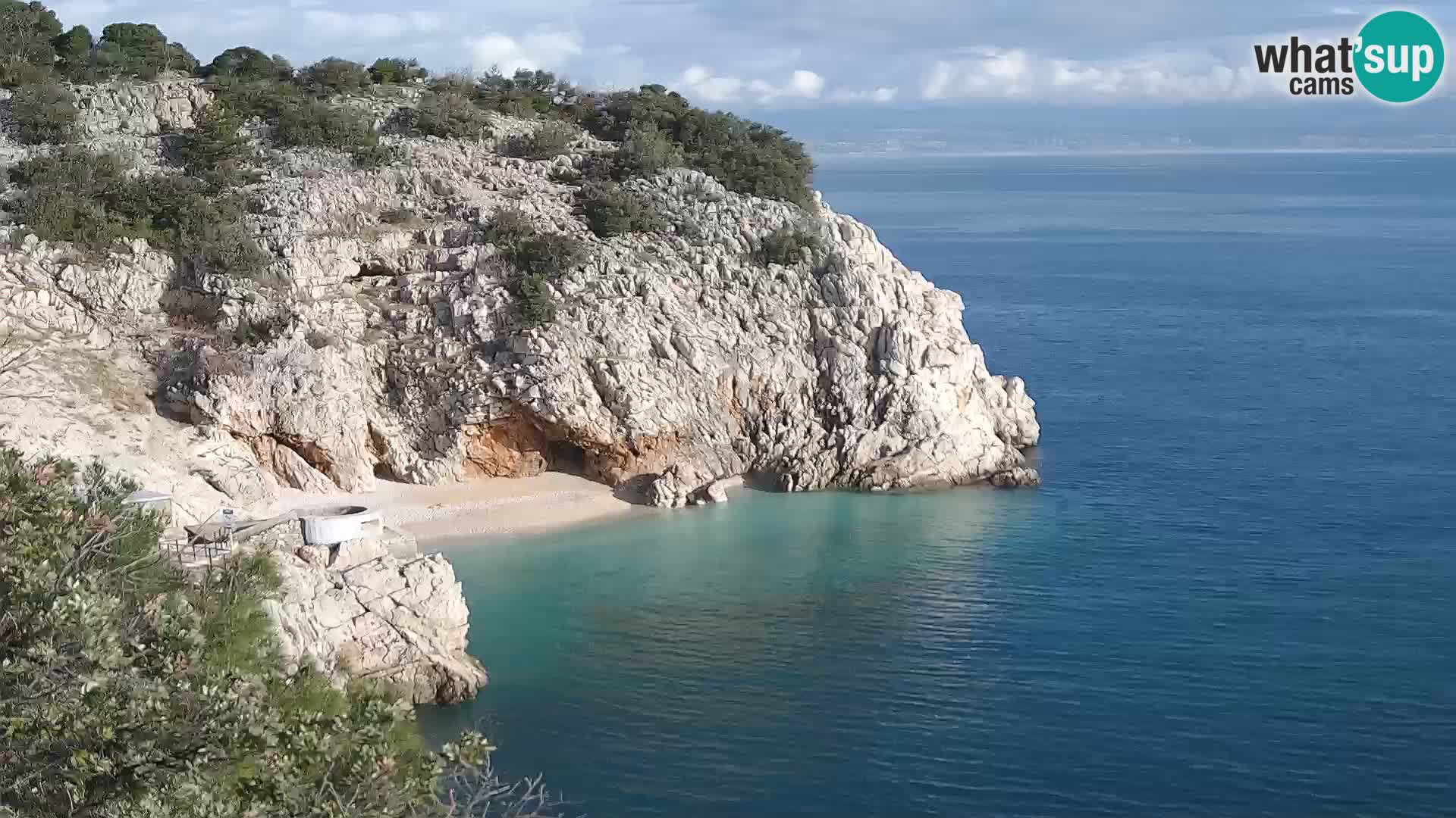 Webcam plage Brseč à Mošćenička Draga, Croatie