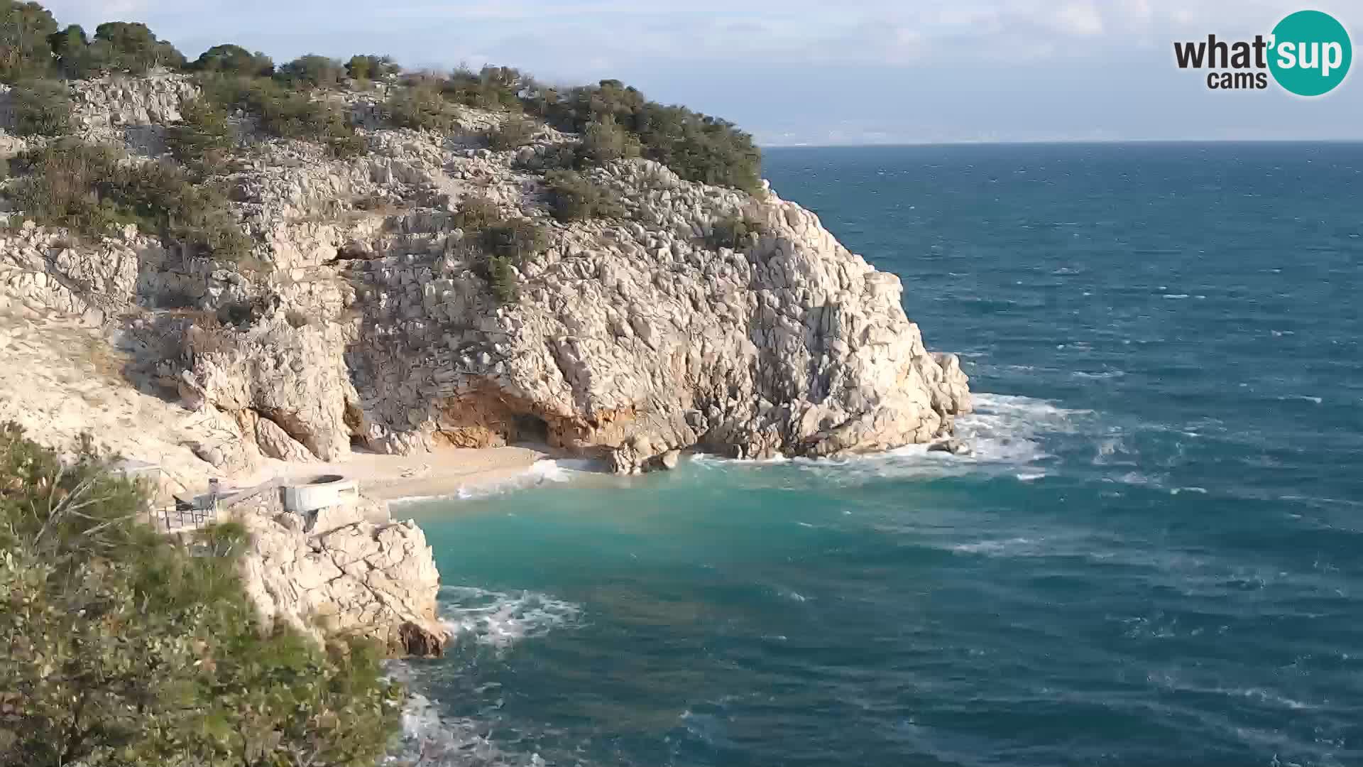 Spletna kamera Brseč plaža – Mošćenička Draga – Hrvaška