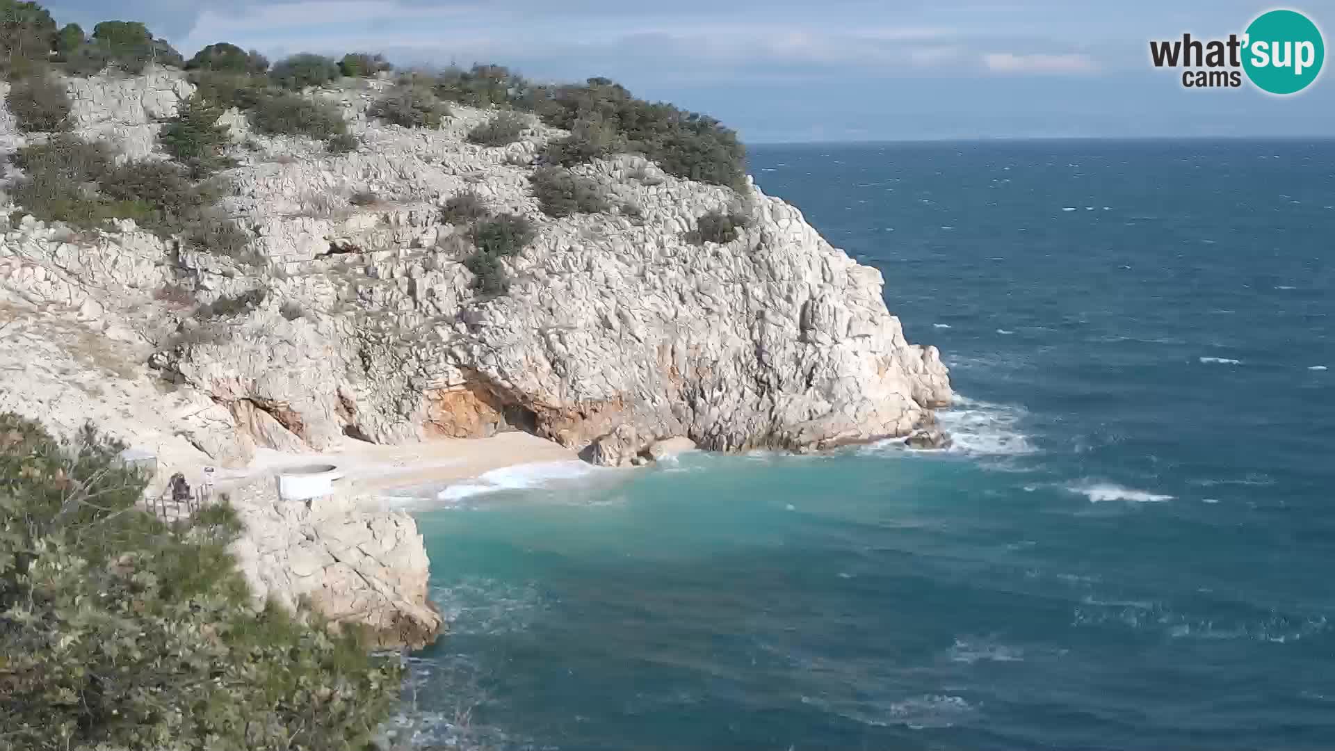 Webcam plage Brseč à Mošćenička Draga, Croatie