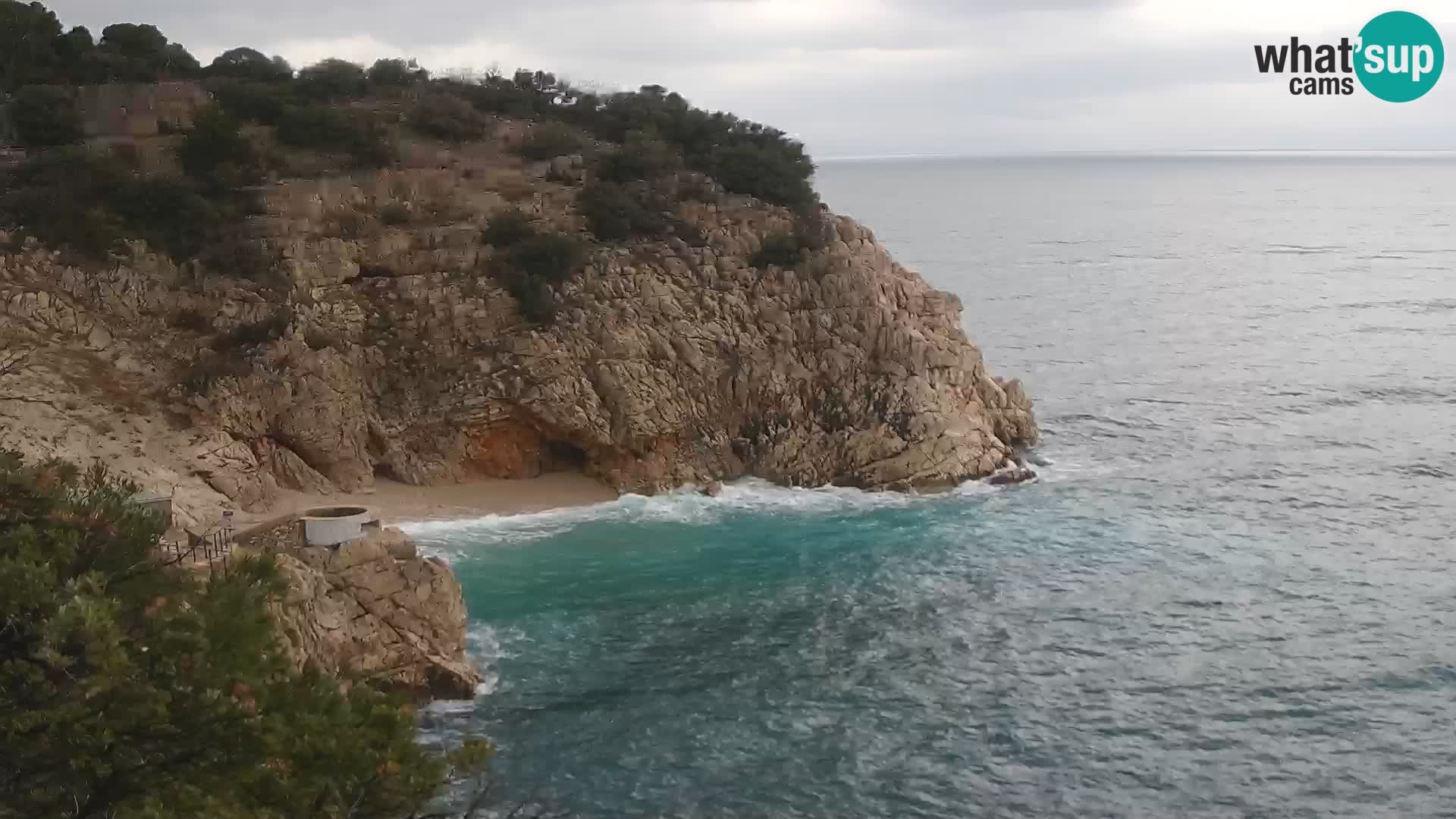 Spletna kamera Brseč plaža – Mošćenička Draga – Hrvaška