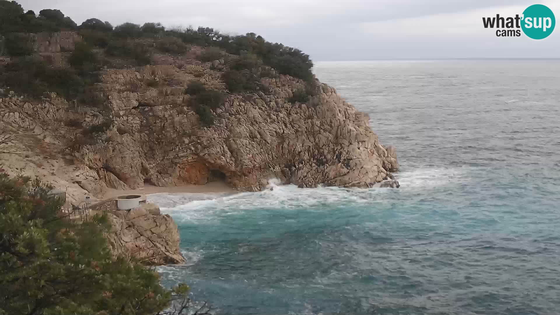 Webcam plage Brseč à Mošćenička Draga, Croatie