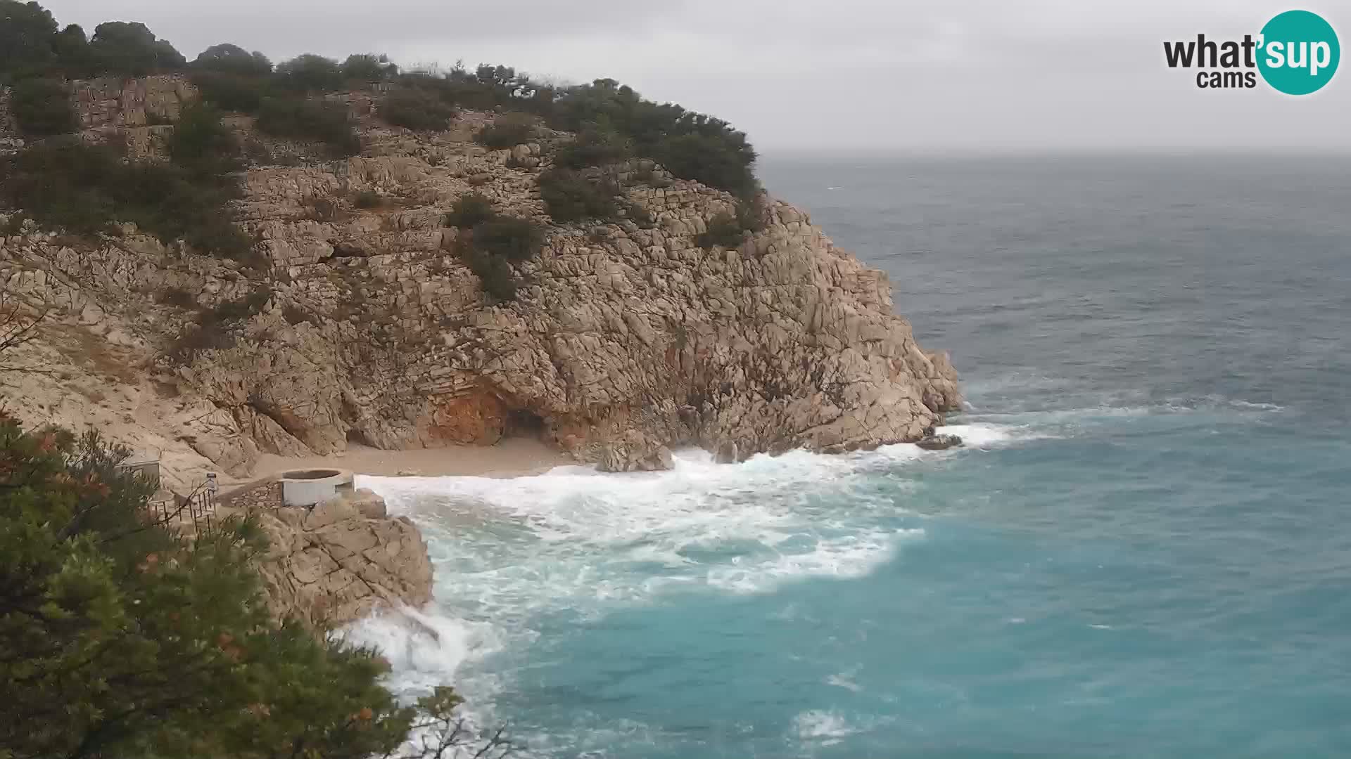 Webcam plage Brseč à Mošćenička Draga, Croatie