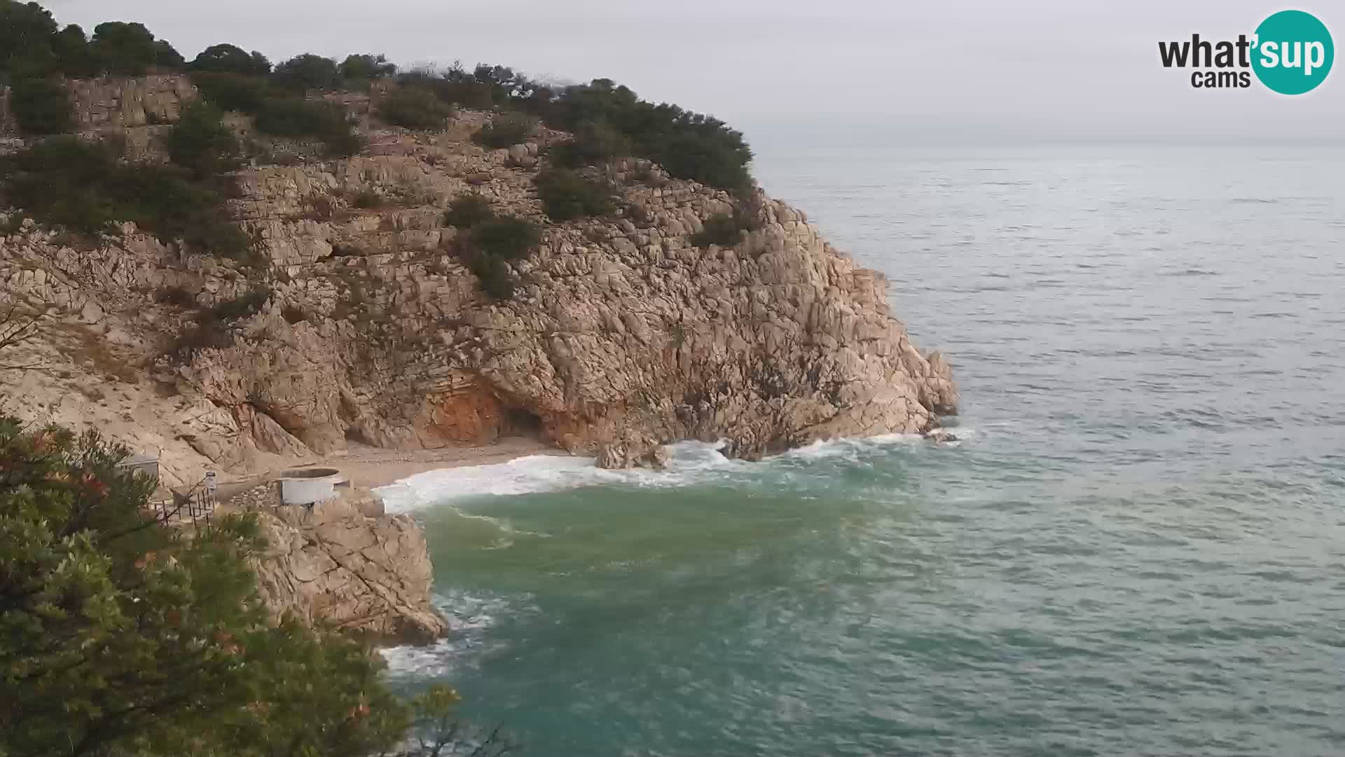 Spletna kamera Brseč plaža – Mošćenička Draga – Hrvaška