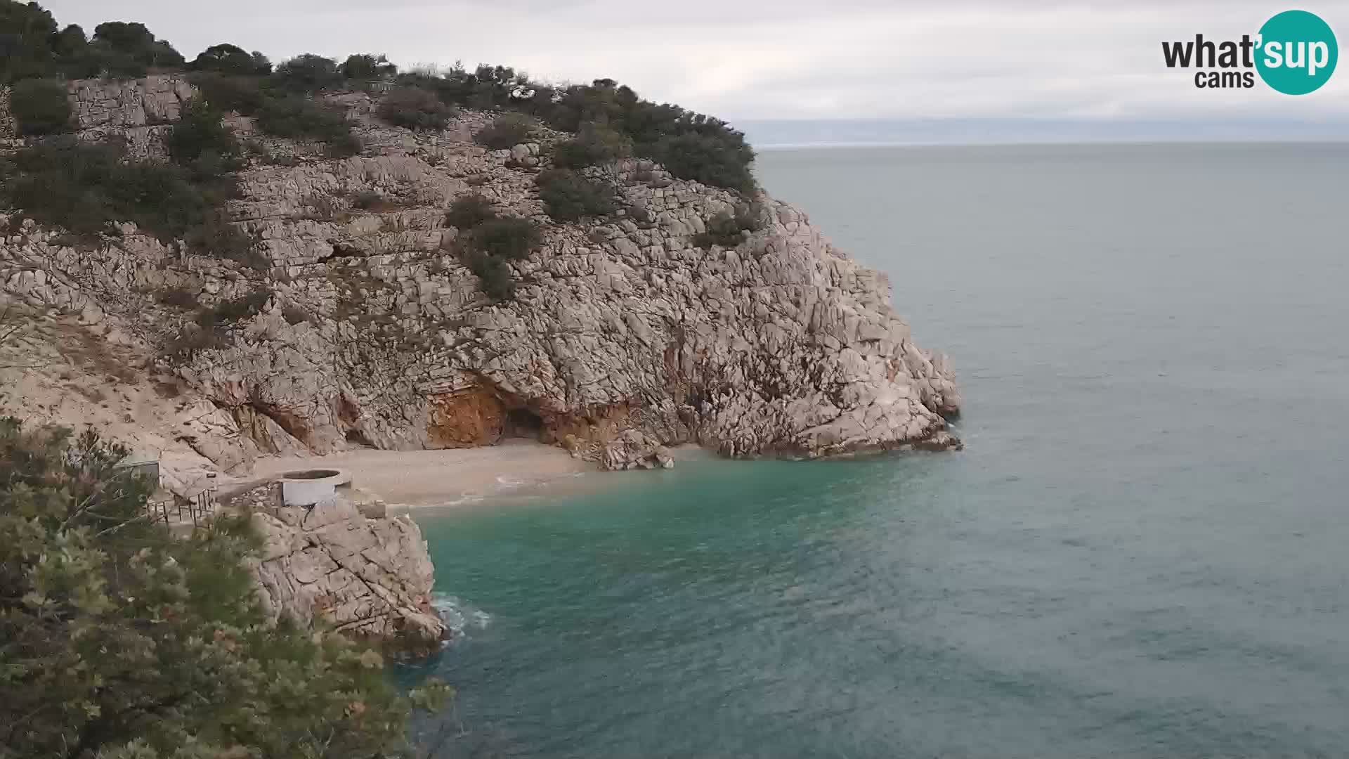 Spletna kamera Brseč plaža – Mošćenička Draga – Hrvaška