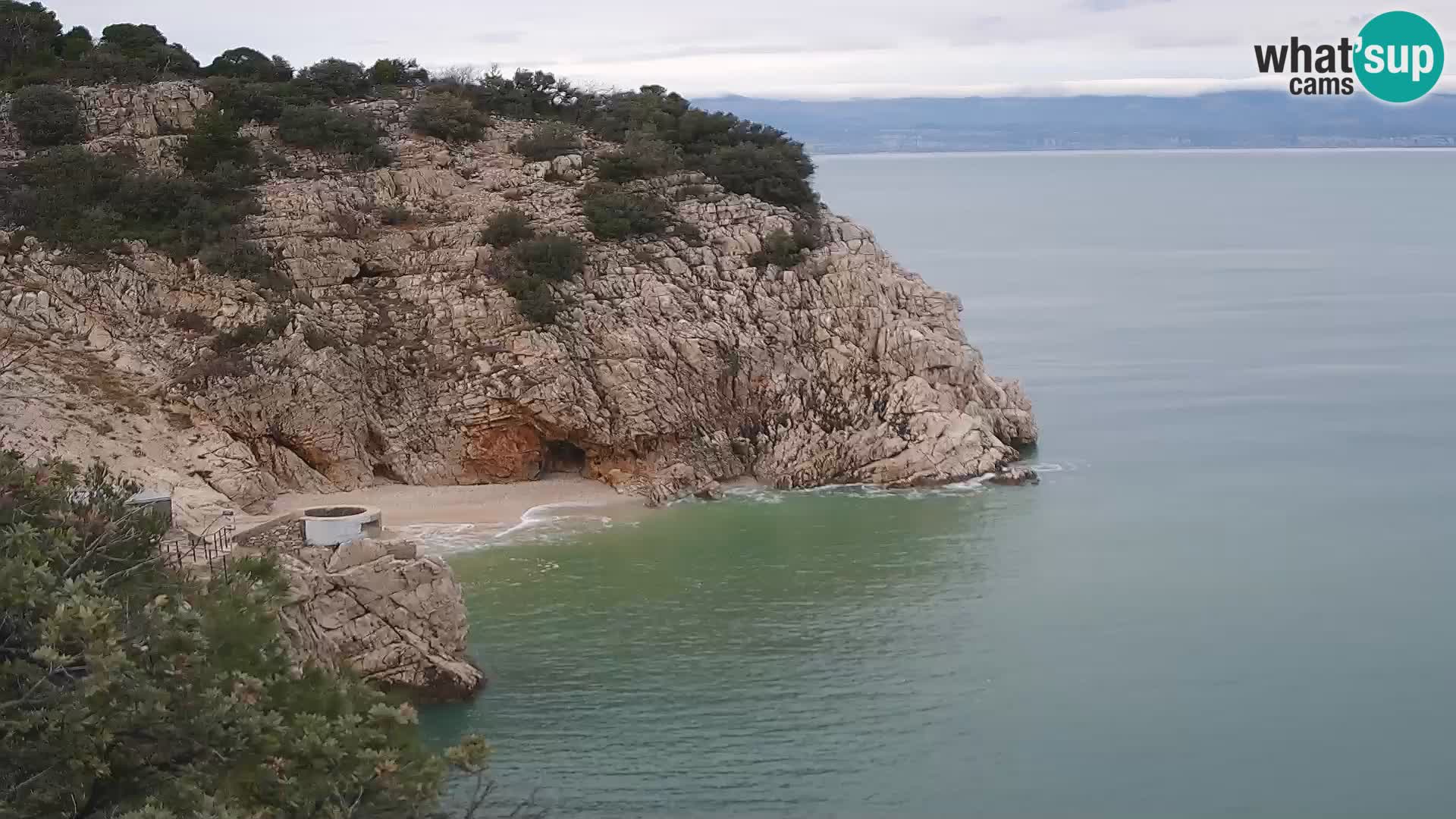 Webcam plage Brseč à Mošćenička Draga, Croatie