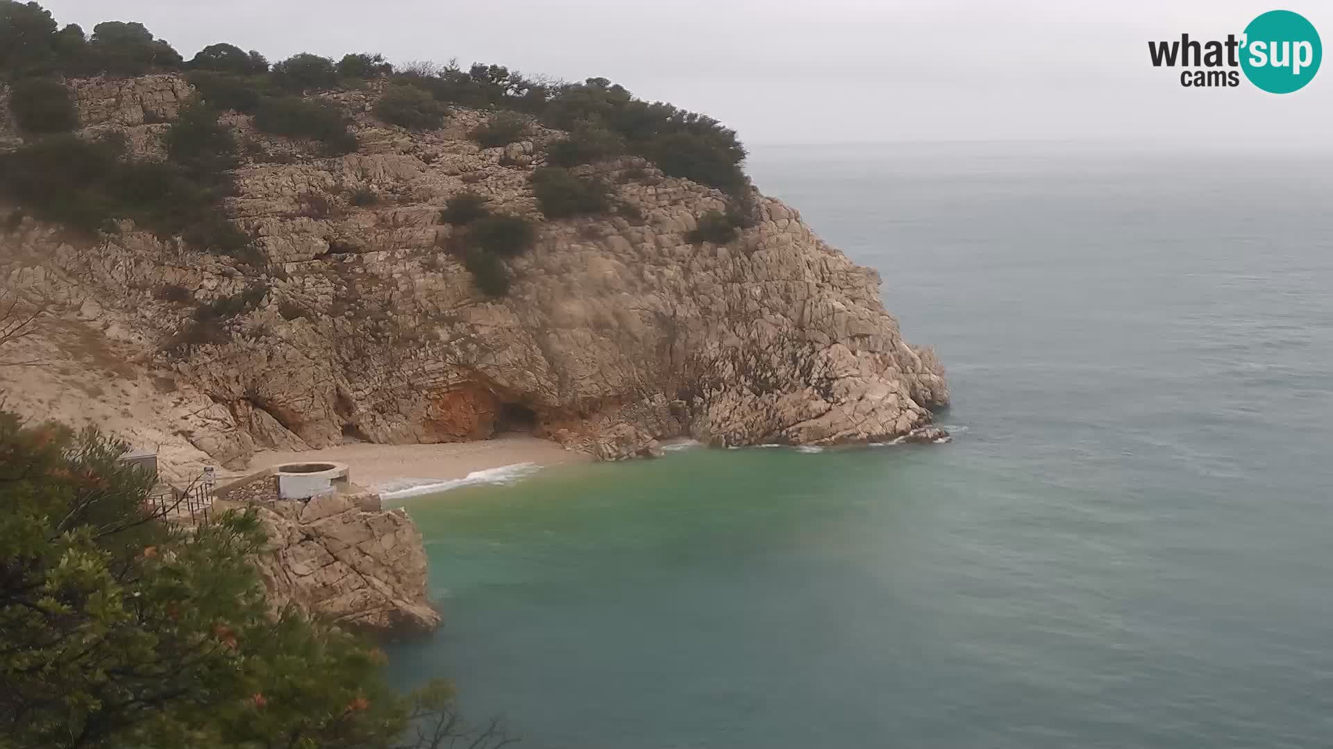 Webcam plage Brseč à Mošćenička Draga, Croatie