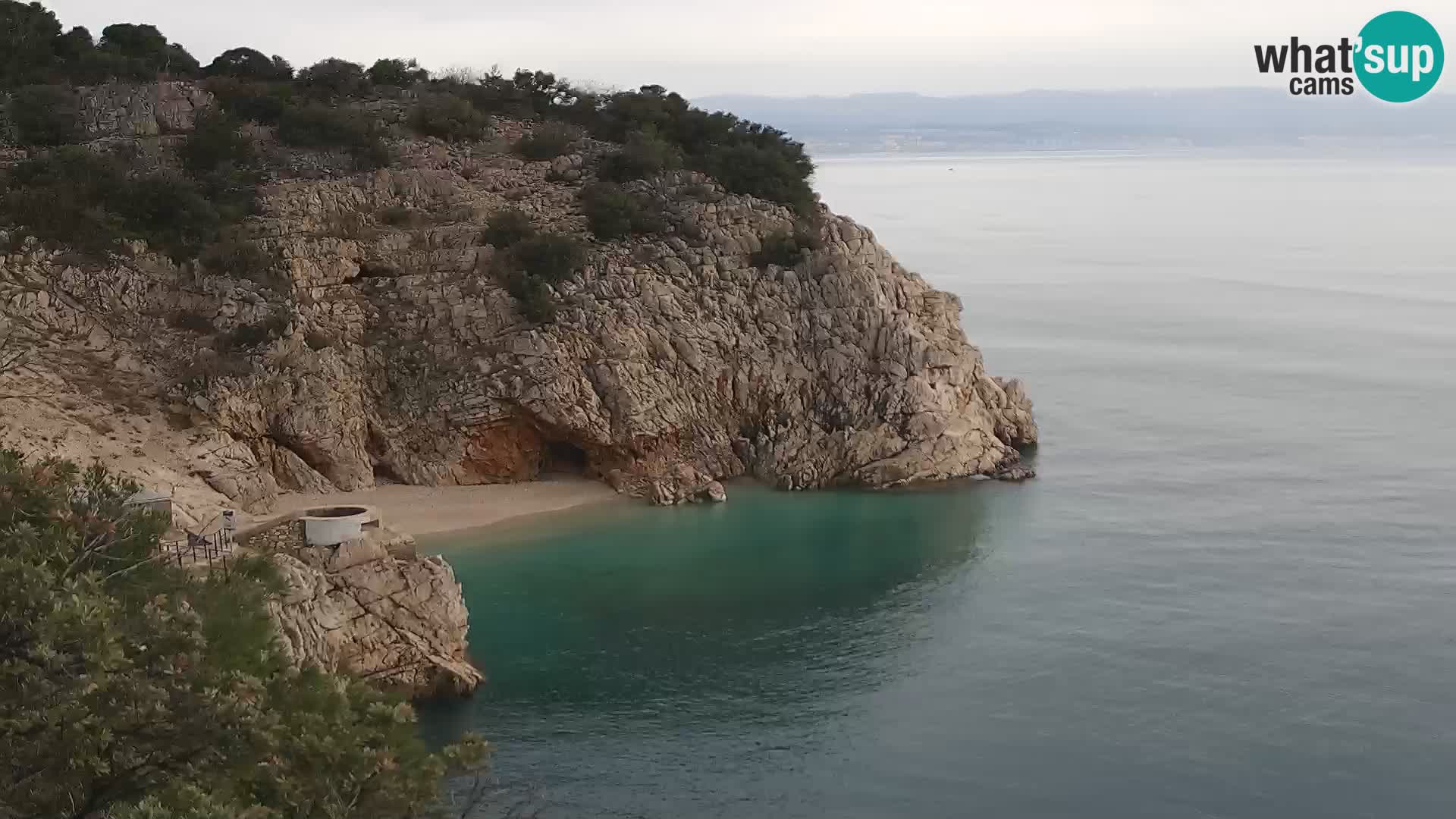 Webcam plage Brseč à Mošćenička Draga, Croatie