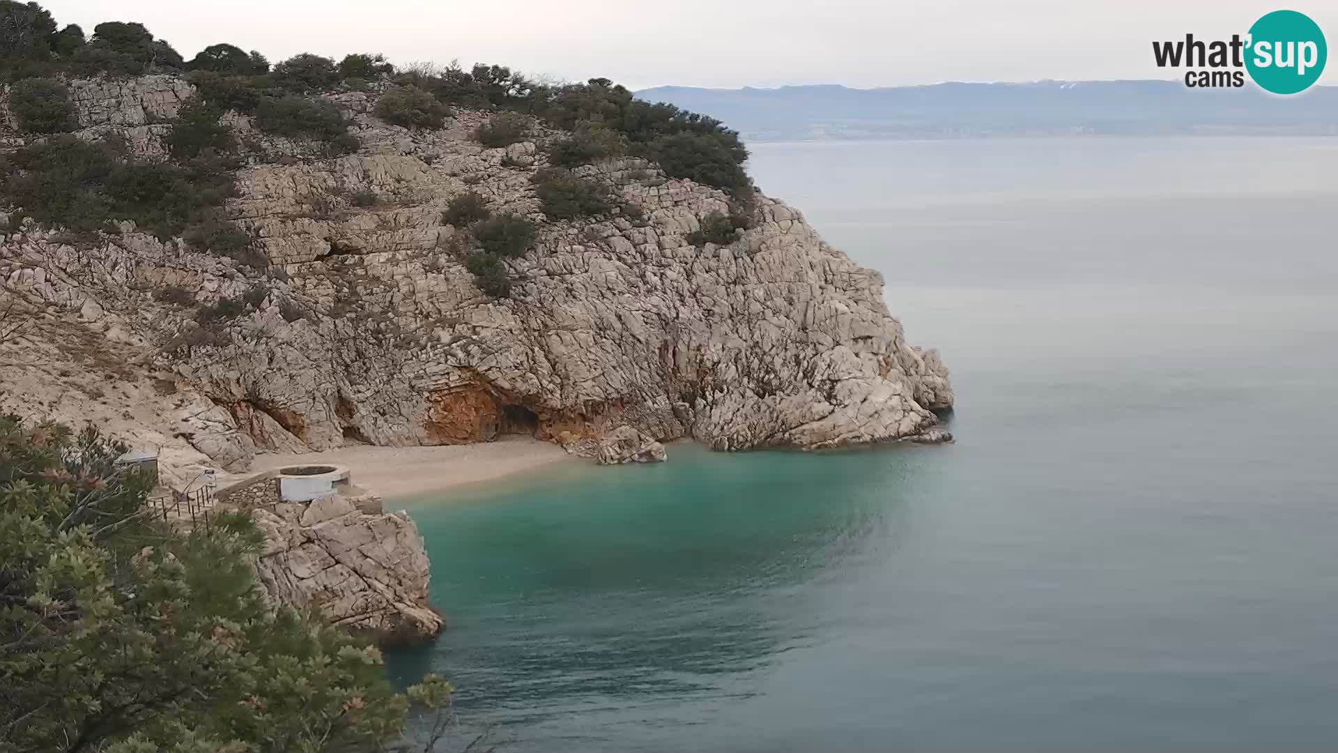 Webcam plage Brseč à Mošćenička Draga, Croatie