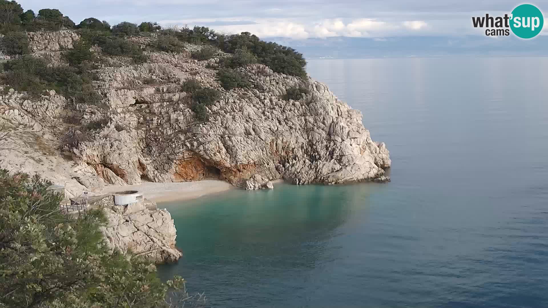 Webcam plage Brseč à Mošćenička Draga, Croatie