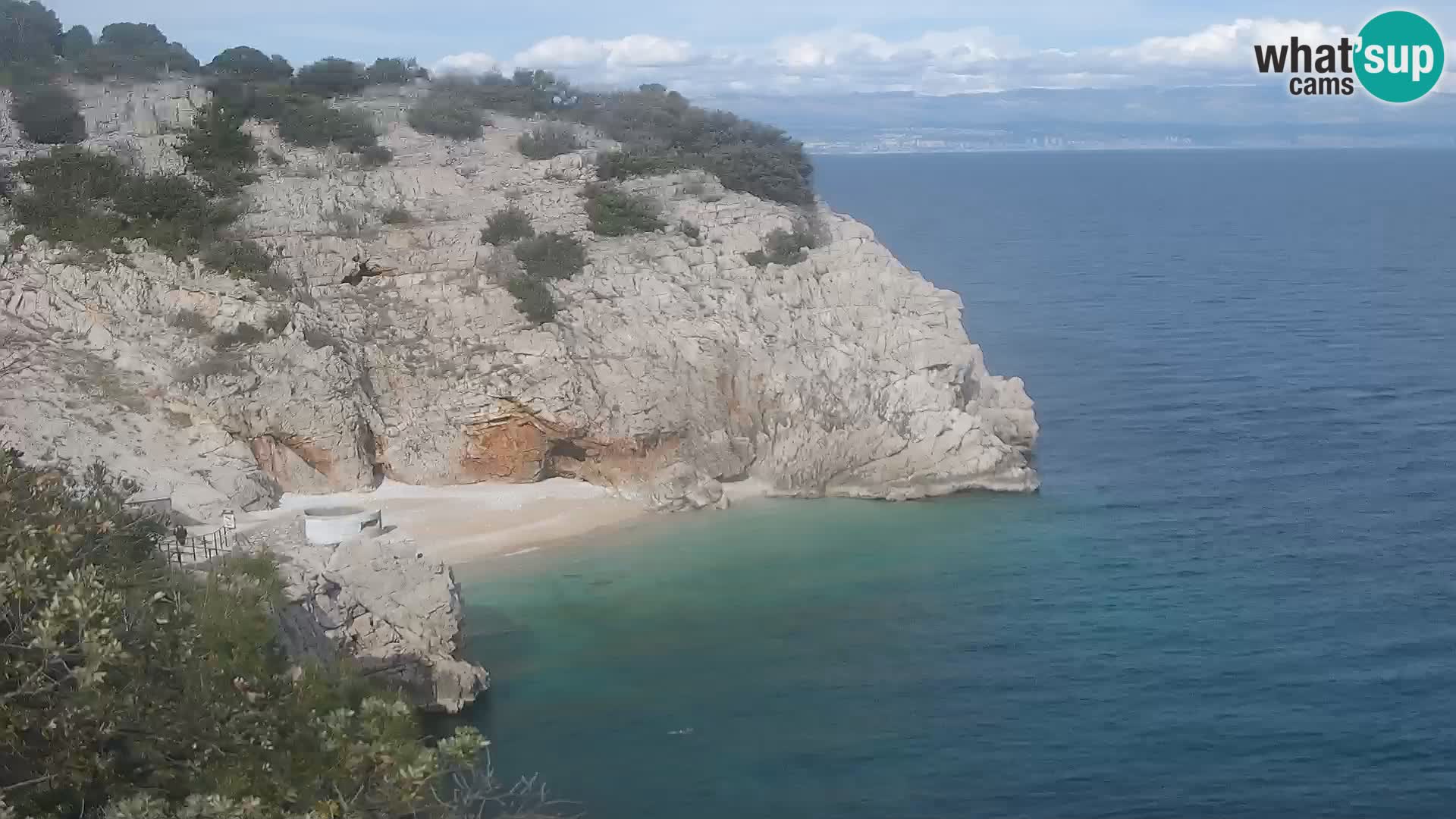 Cámara web de la playa de Brseč en Mošćenička Draga, Croacia