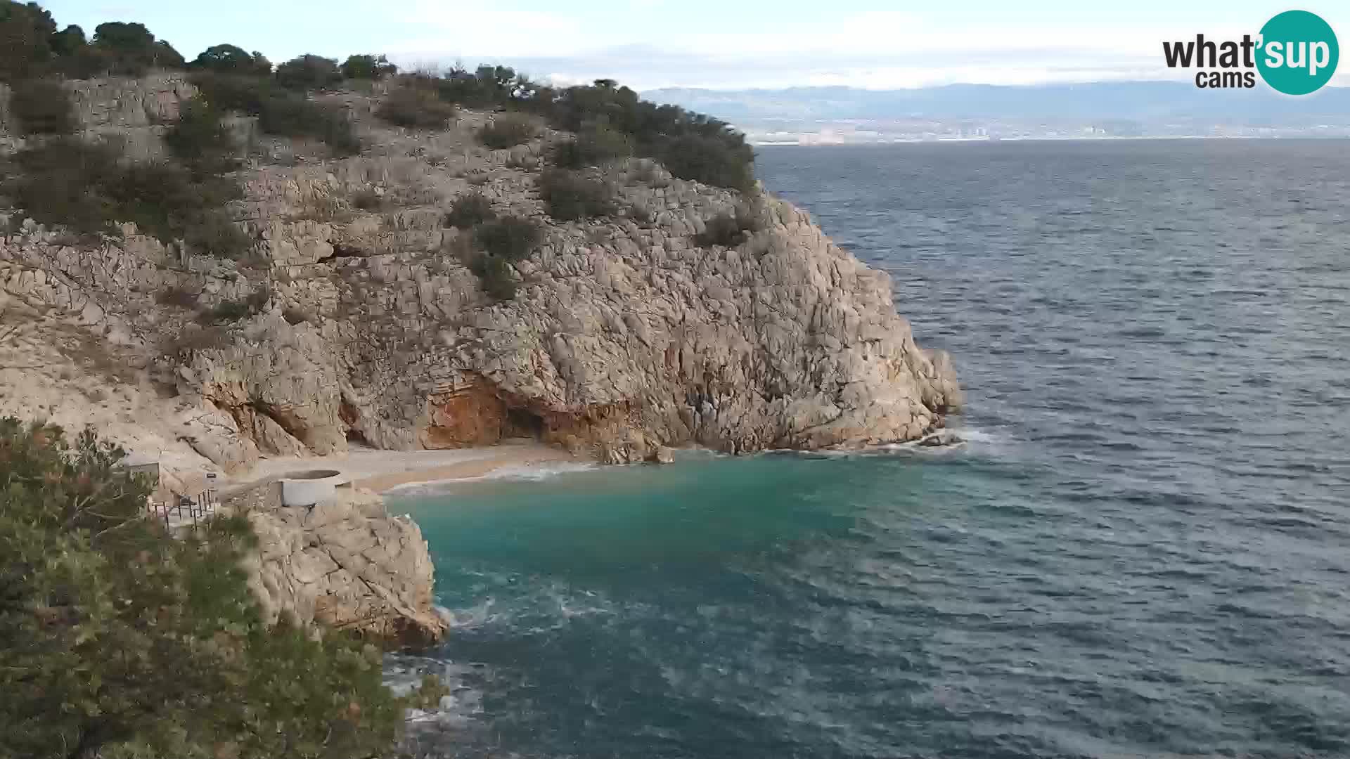 Webcam plage Brseč à Mošćenička Draga, Croatie