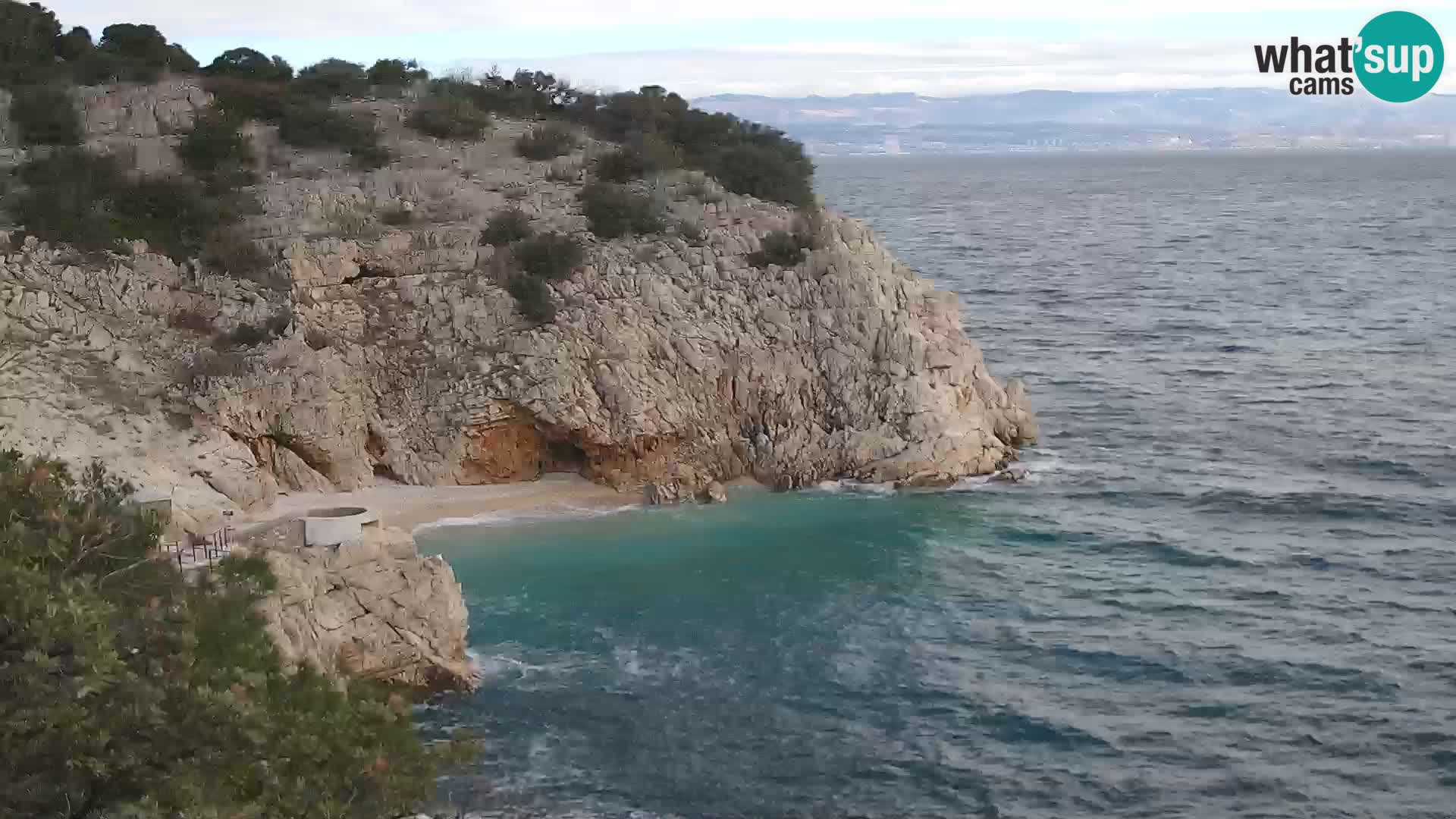 Webcam plage Brseč à Mošćenička Draga, Croatie