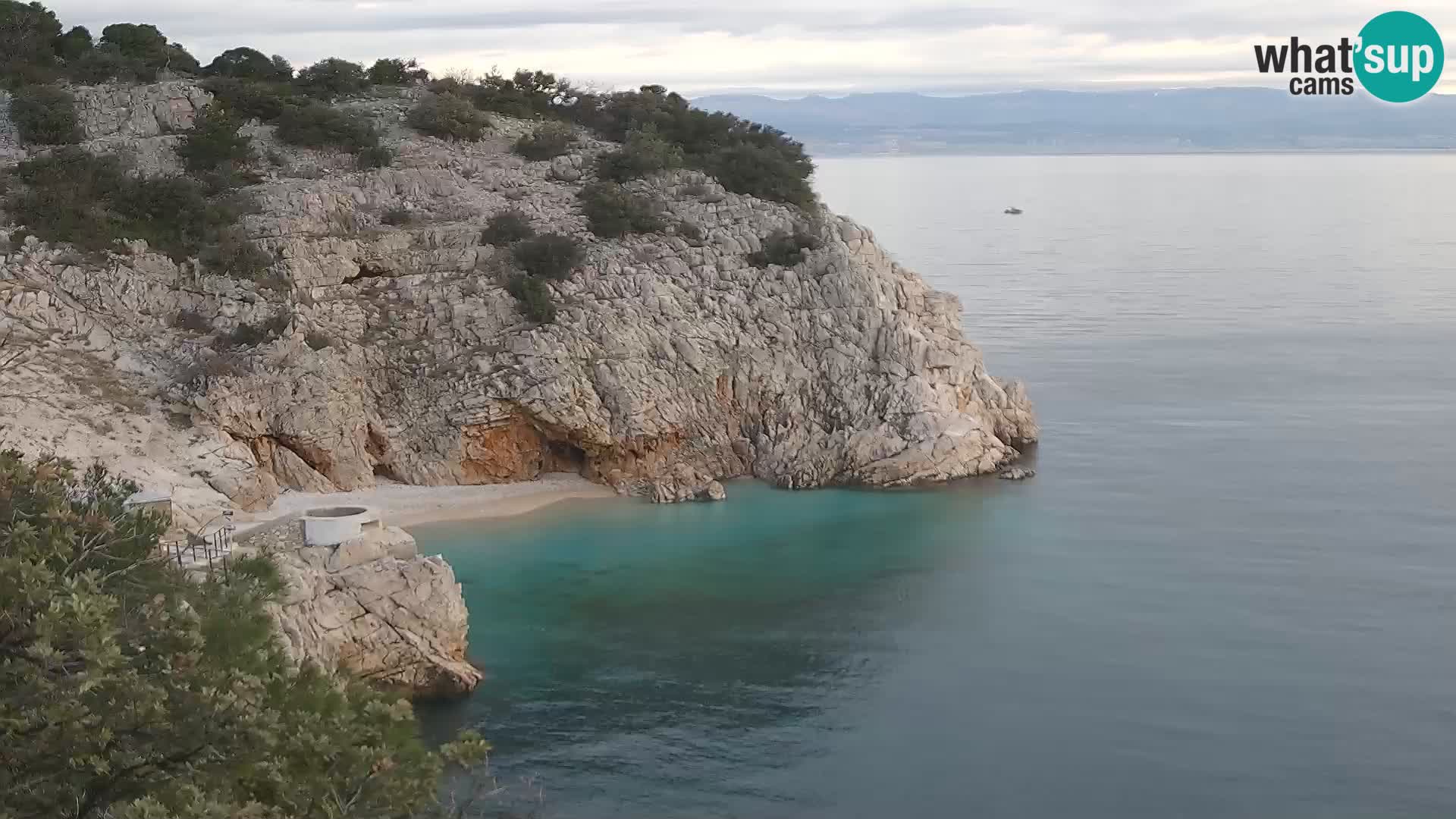Webcam plage Brseč à Mošćenička Draga, Croatie