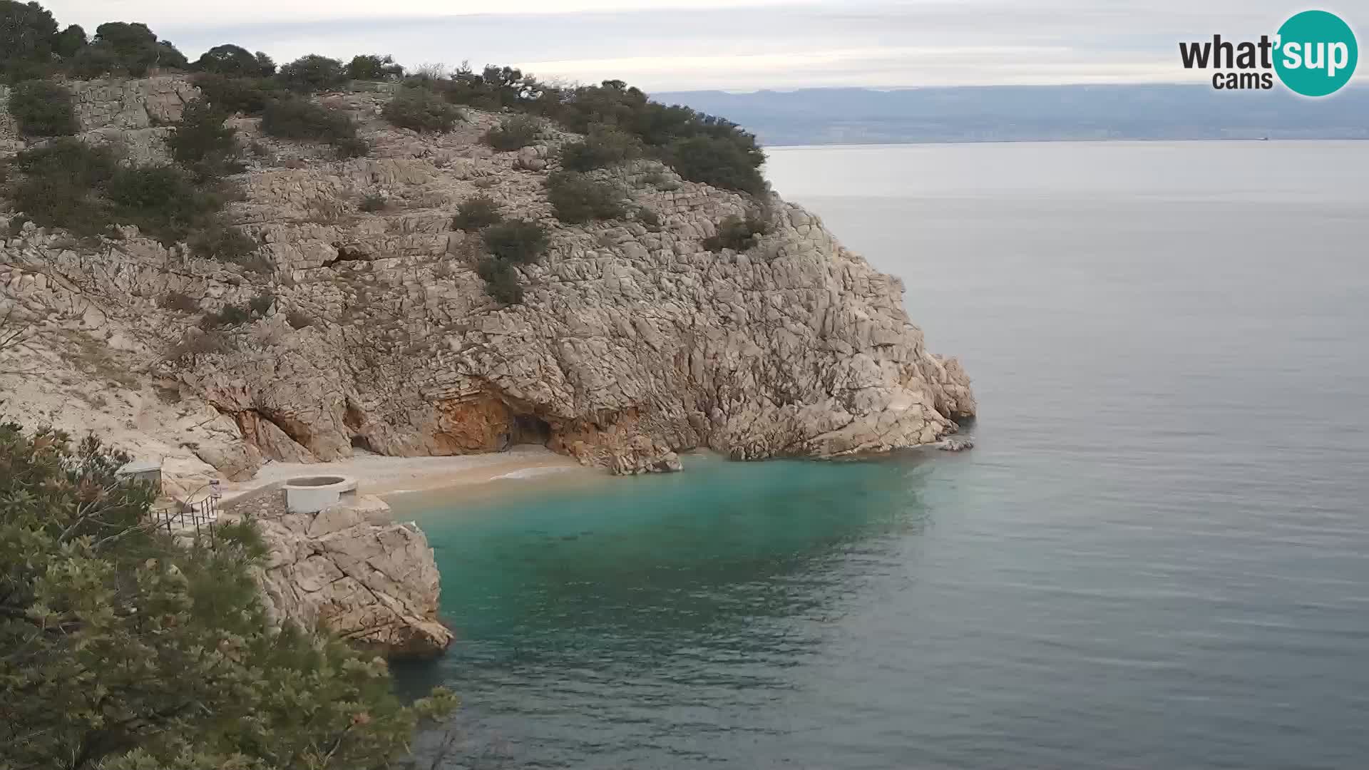 Webcam plage Brseč à Mošćenička Draga, Croatie