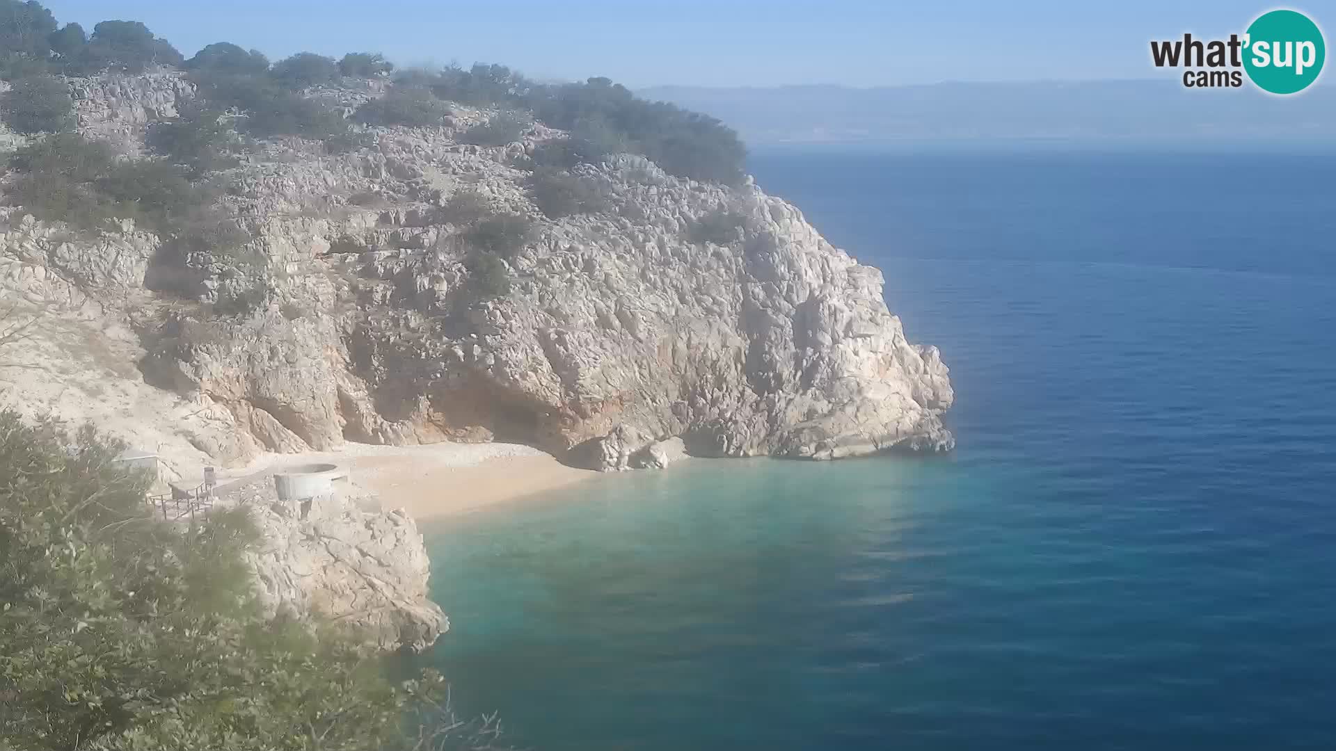 Spletna kamera Brseč plaža – Mošćenička Draga – Hrvaška