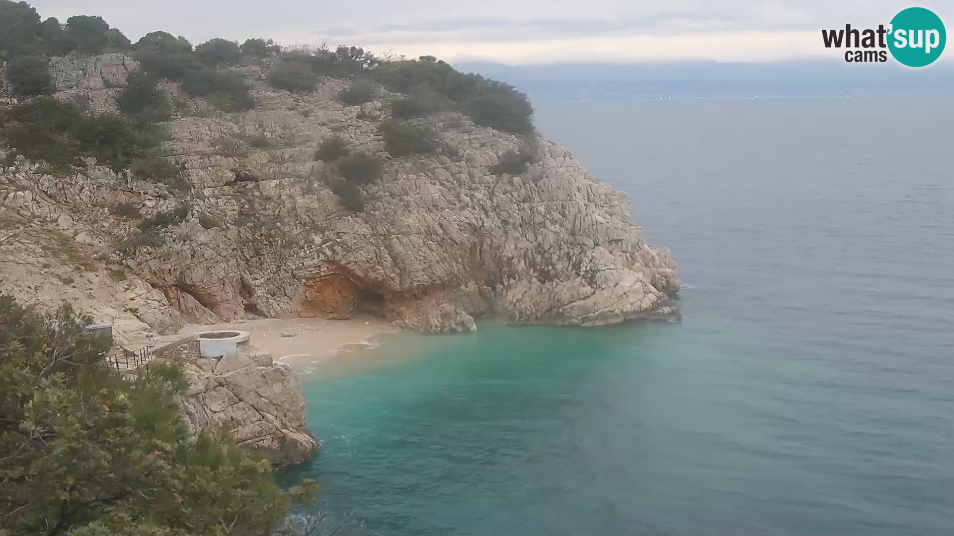 Webcam plage Brseč à Mošćenička Draga, Croatie