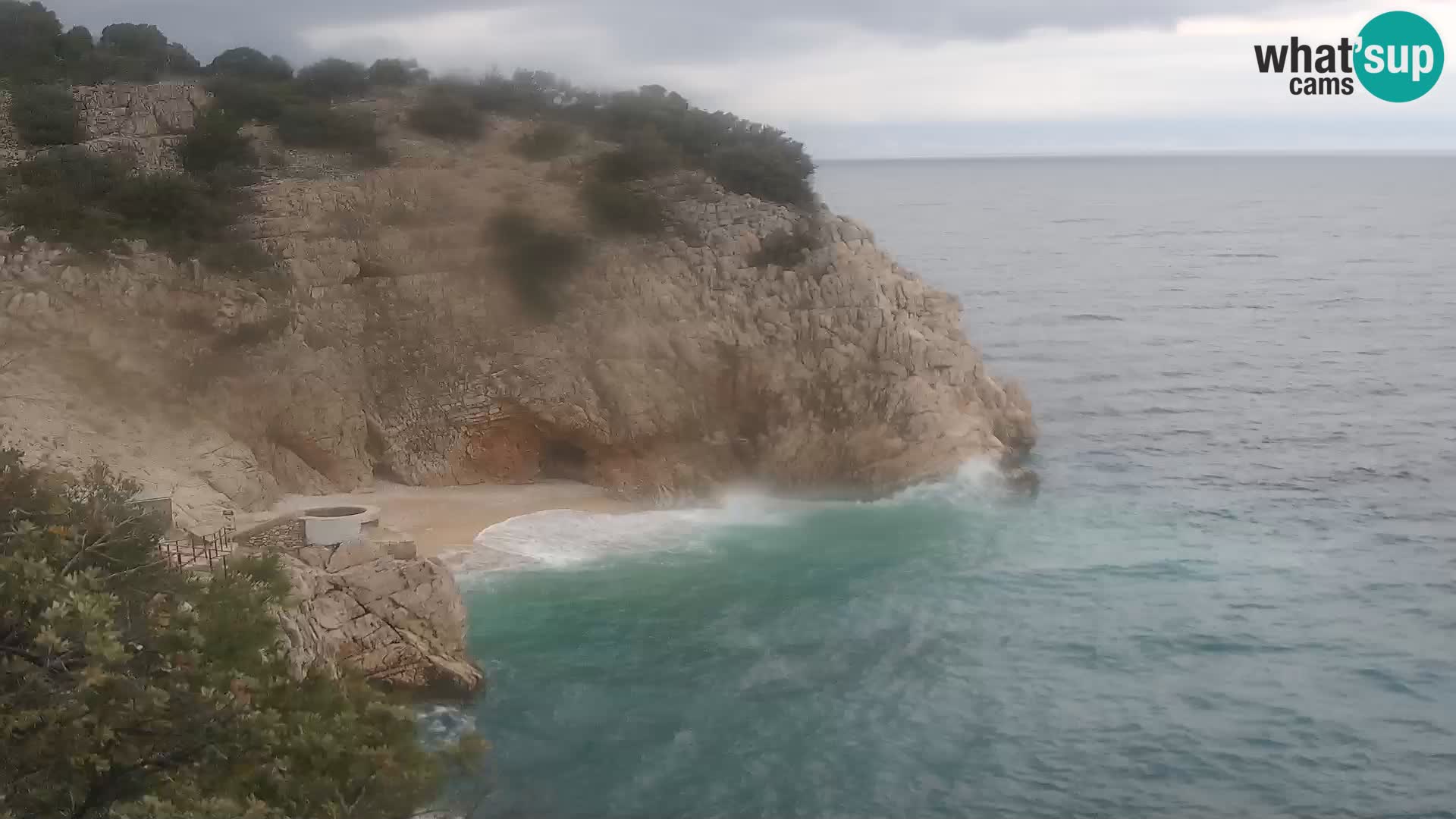 Spletna kamera Brseč plaža – Mošćenička Draga – Hrvaška