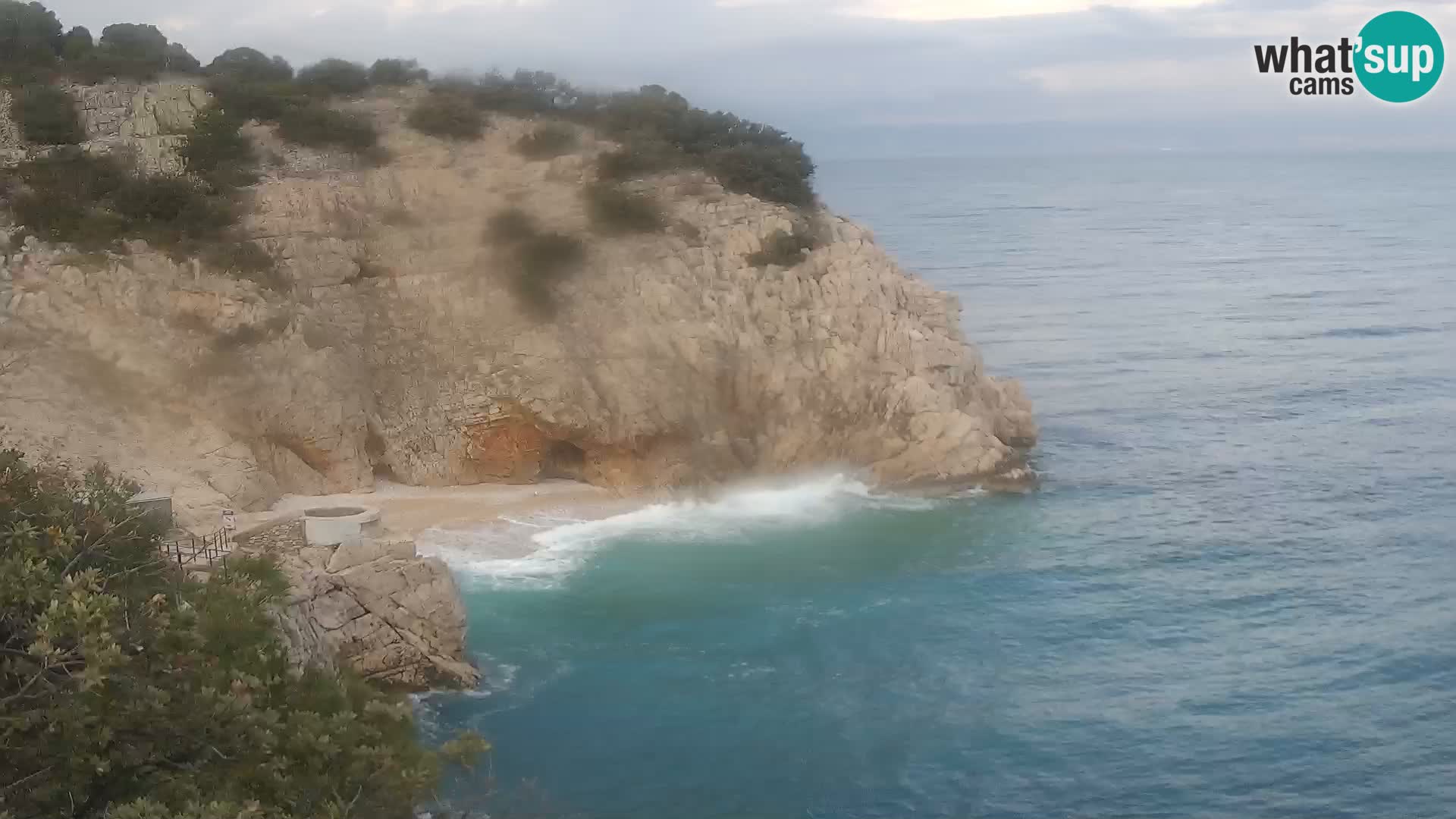 Webcam plage Brseč à Mošćenička Draga, Croatie