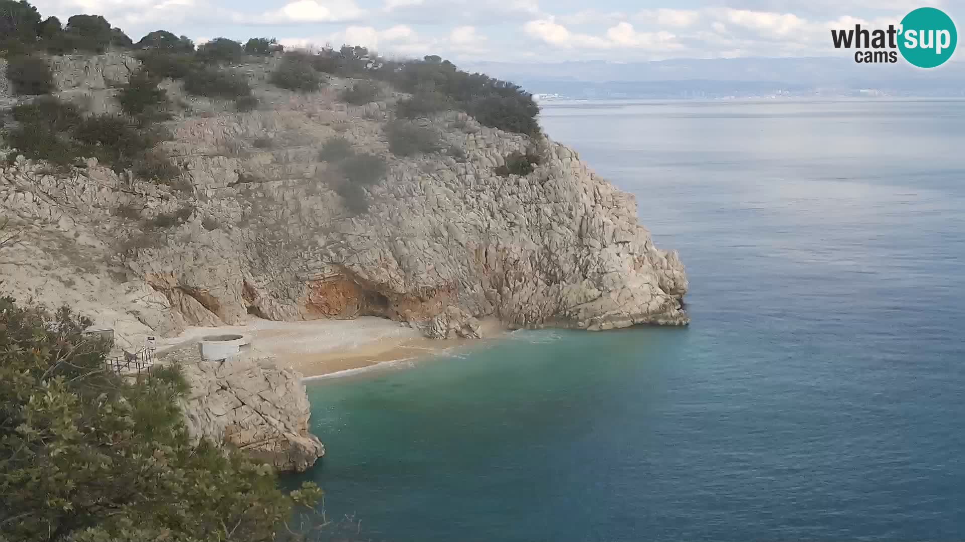 Cámara web de la playa de Brseč en Mošćenička Draga, Croacia