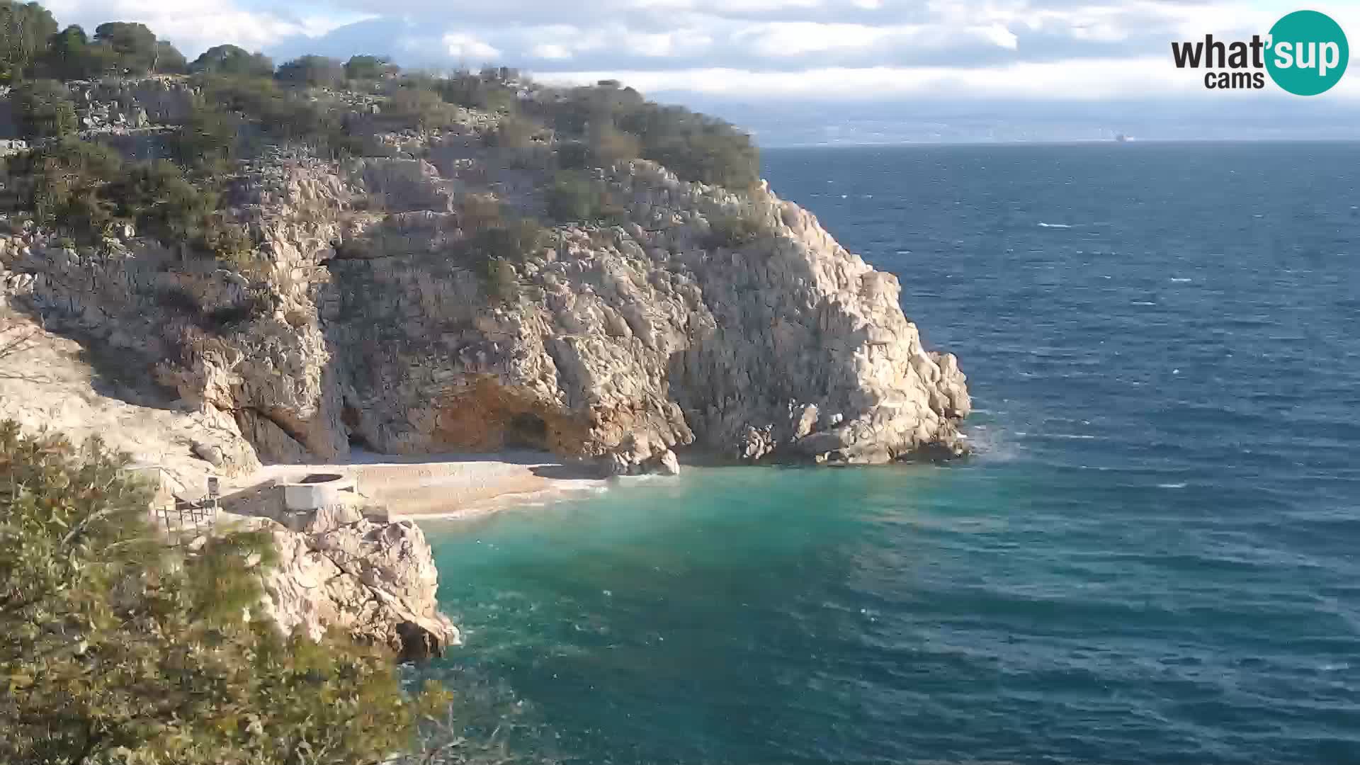 Webcam plage Brseč à Mošćenička Draga, Croatie