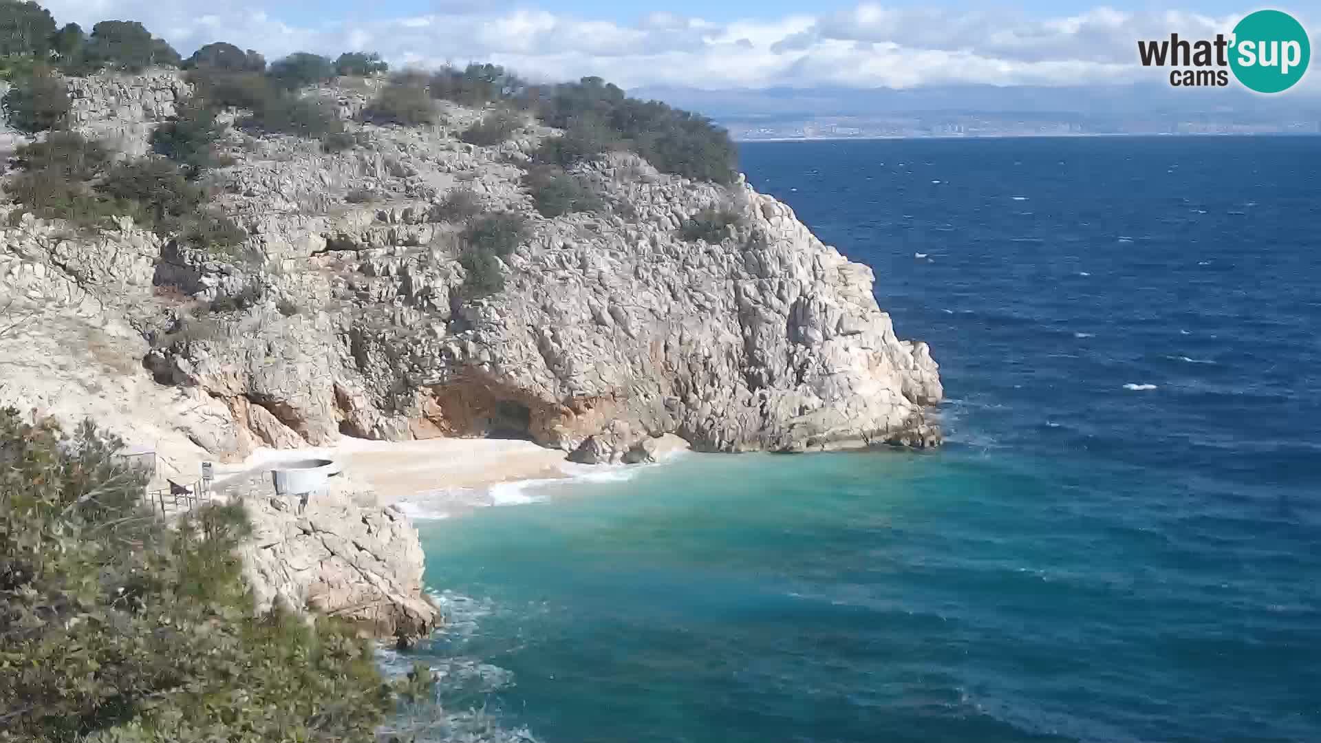 Spletna kamera Brseč plaža – Mošćenička Draga – Hrvaška