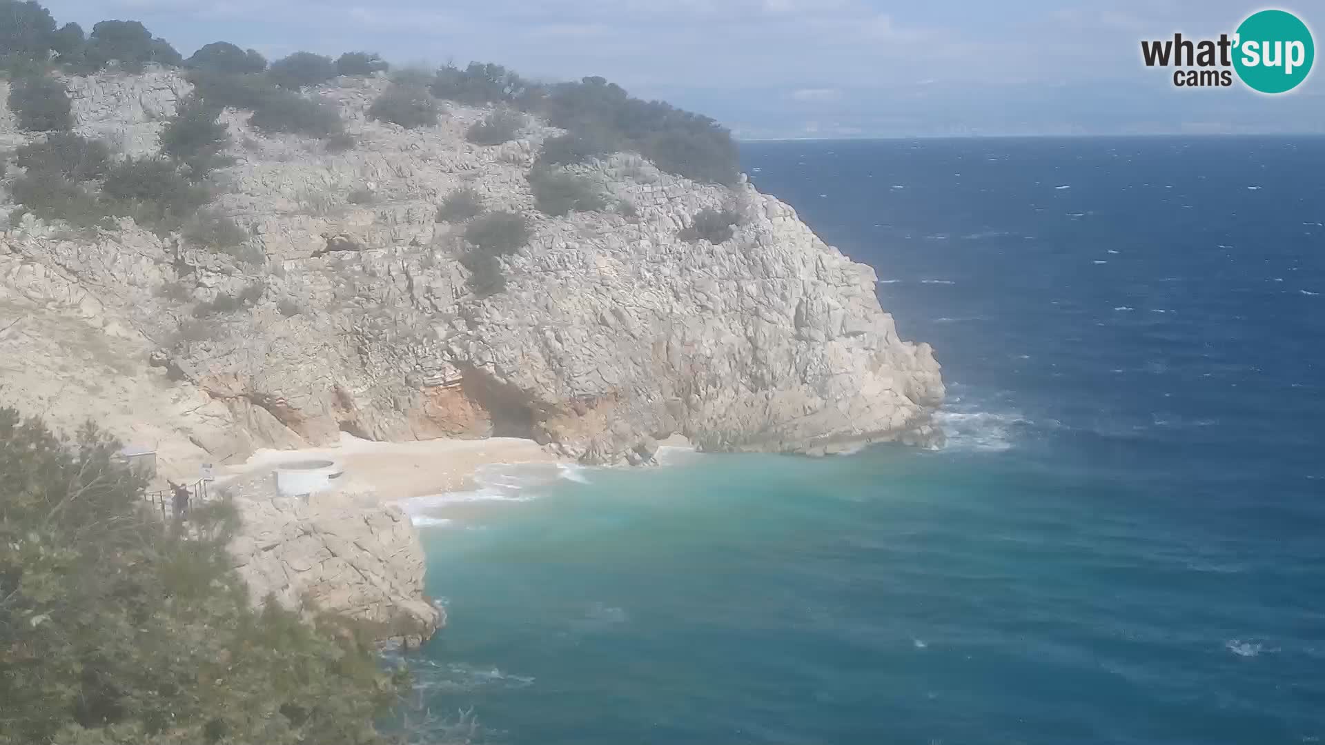 Spletna kamera Brseč plaža – Mošćenička Draga – Hrvaška