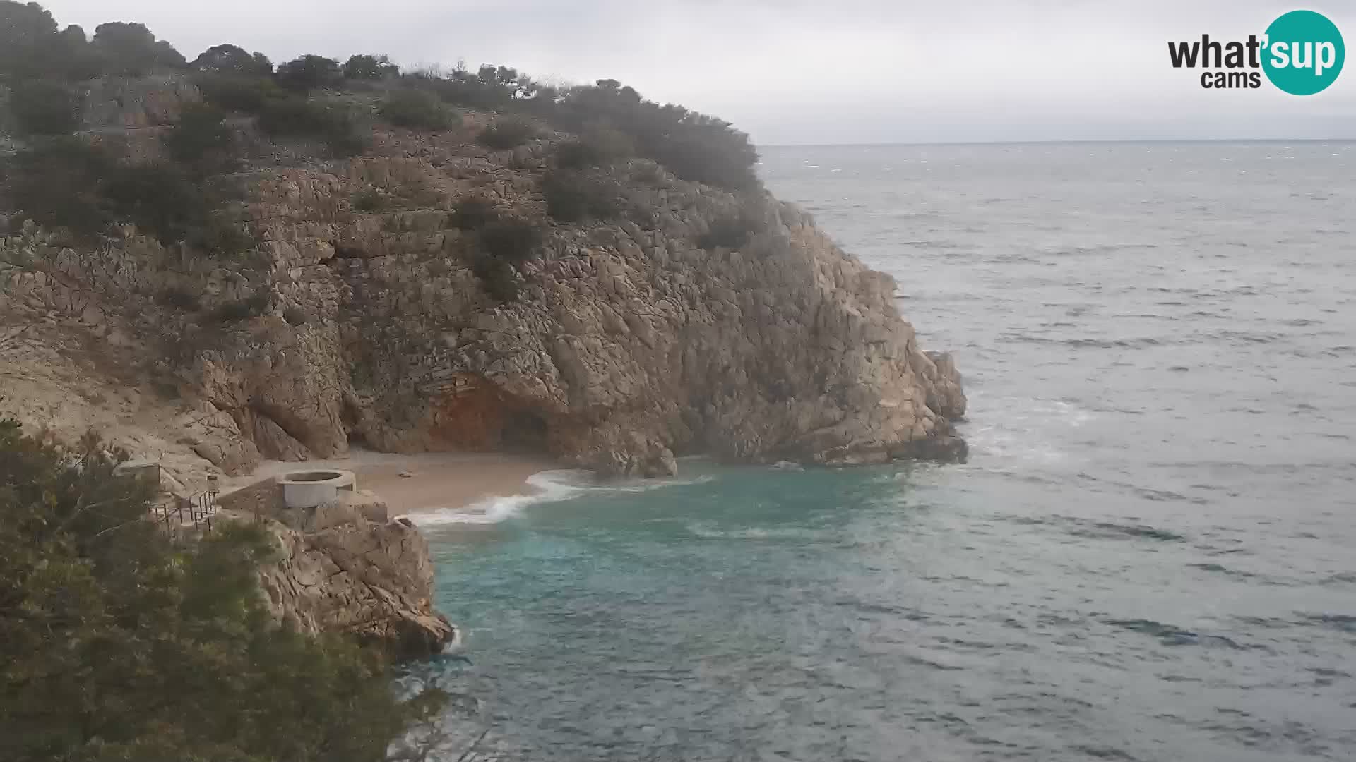Spletna kamera Brseč plaža – Mošćenička Draga – Hrvaška