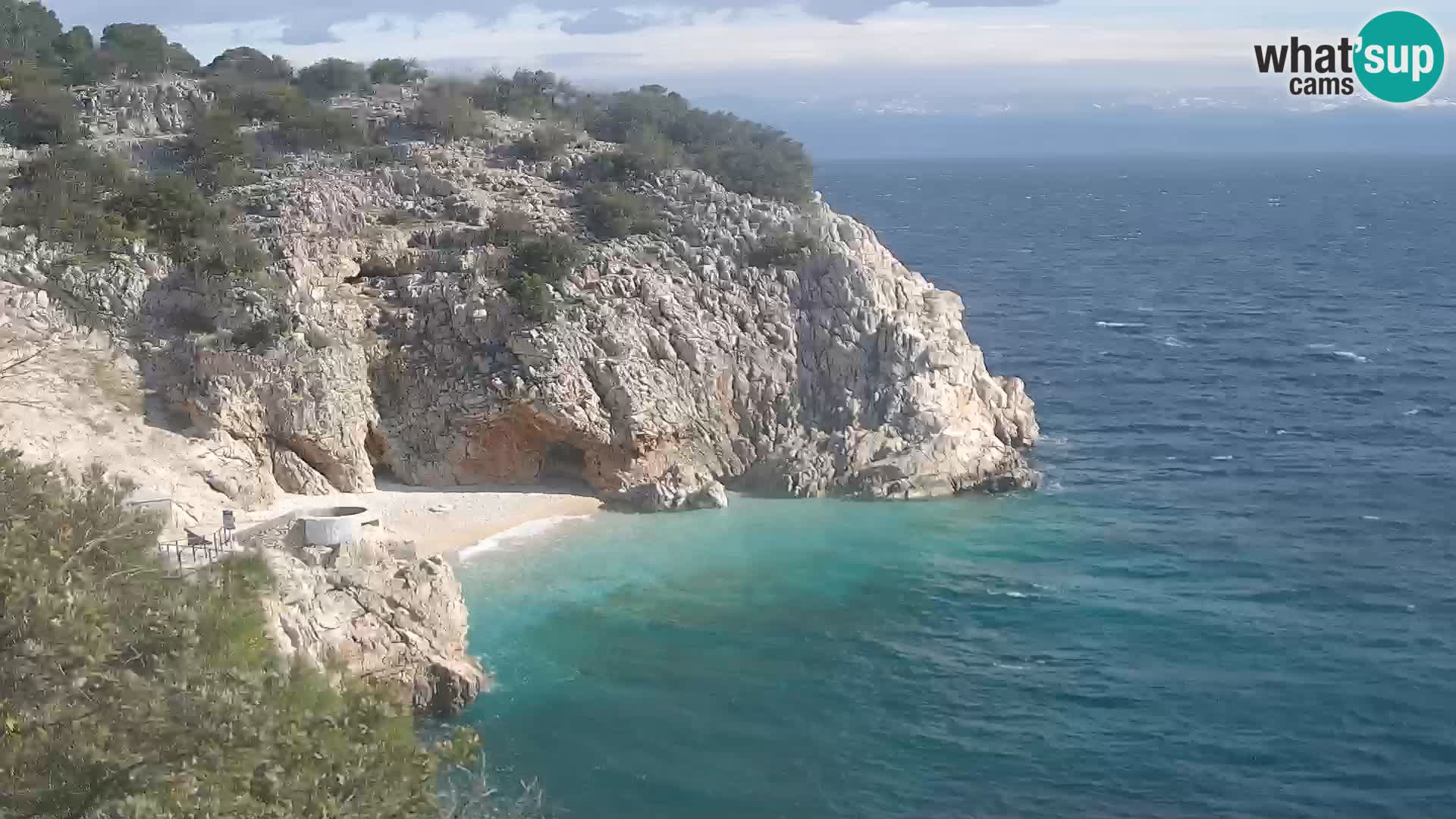 Webcam plage Brseč à Mošćenička Draga, Croatie