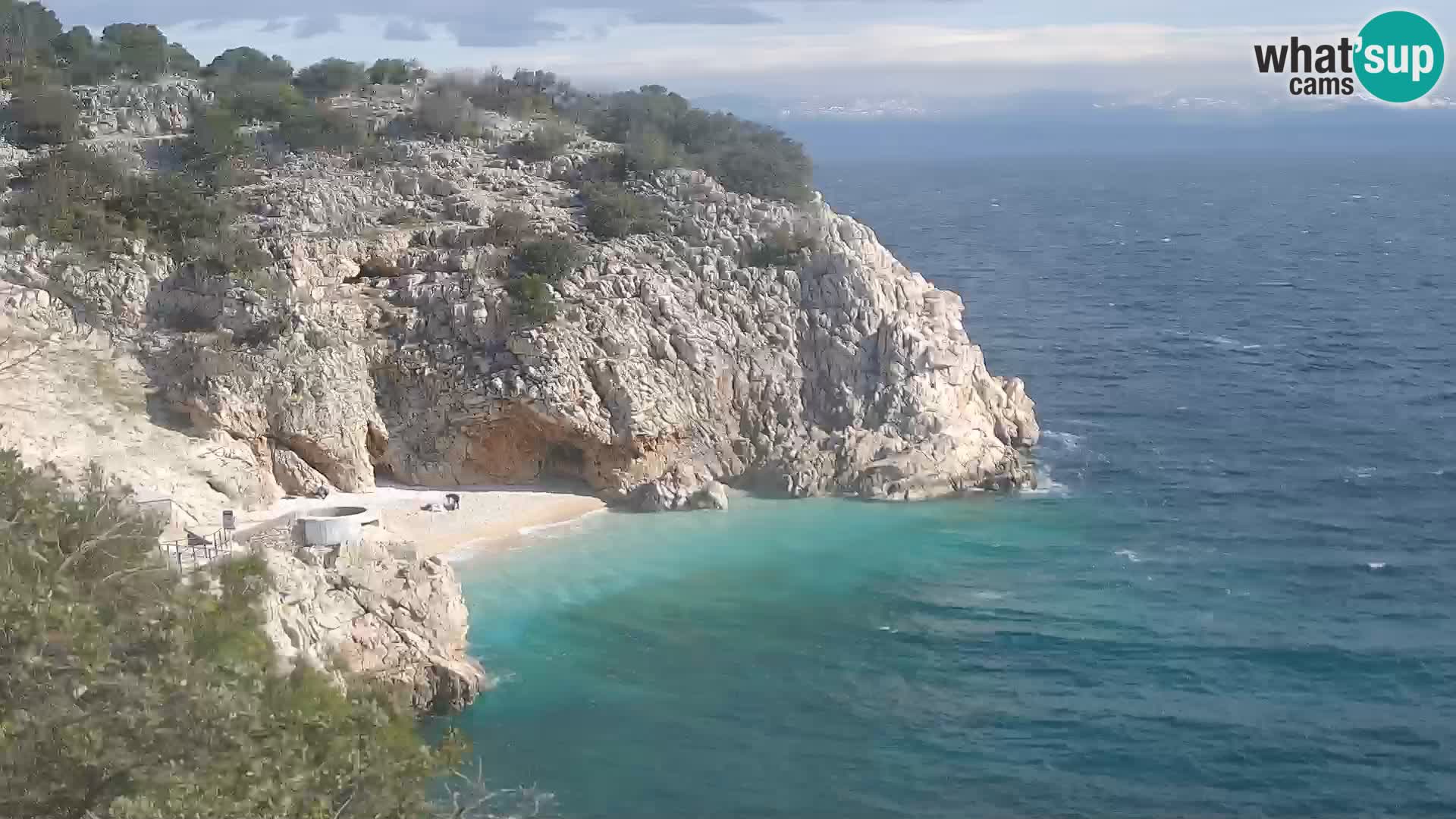 Webcam plage Brseč à Mošćenička Draga, Croatie