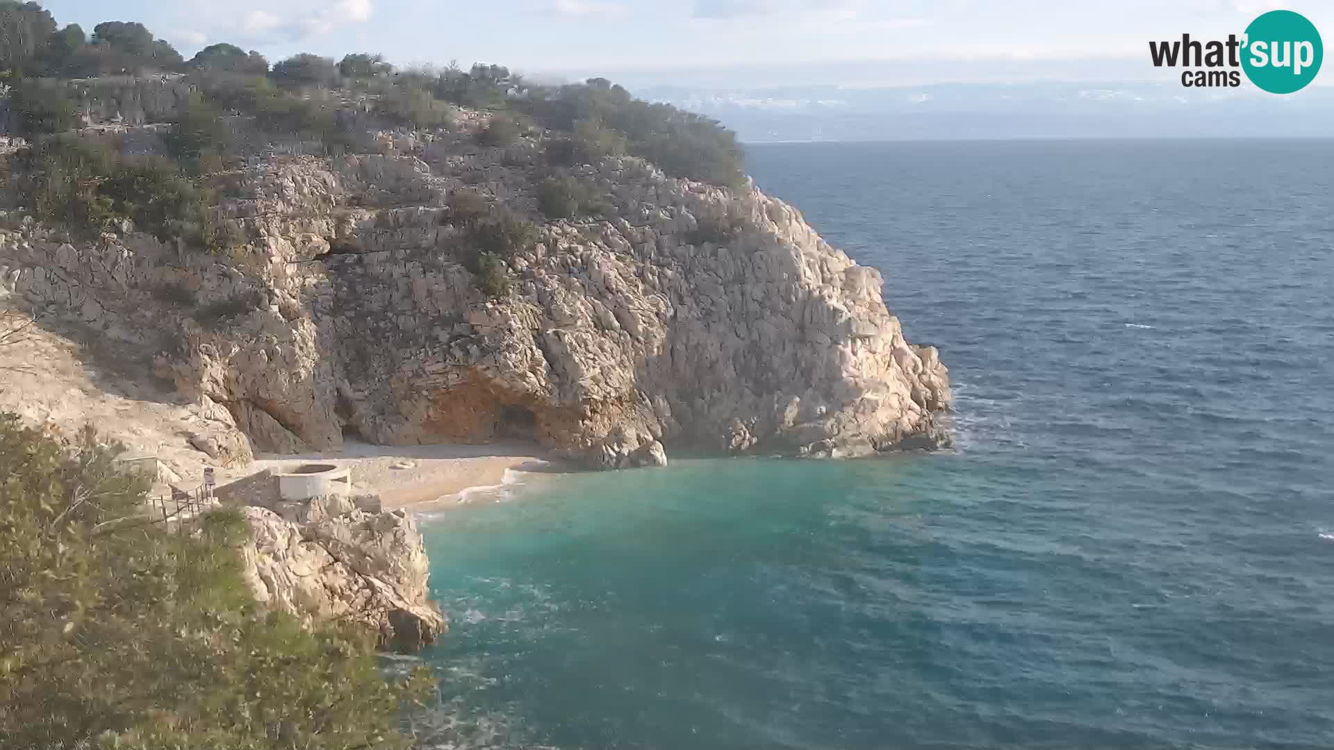Cámara web de la playa de Brseč en Mošćenička Draga, Croacia