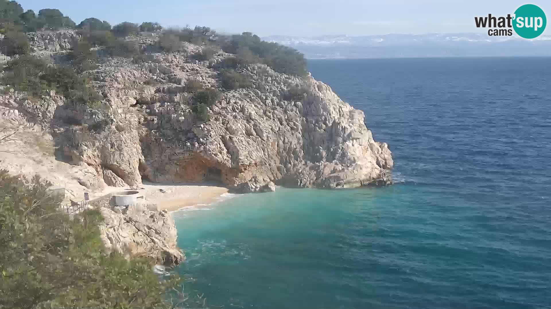 Webcam plage Brseč à Mošćenička Draga, Croatie