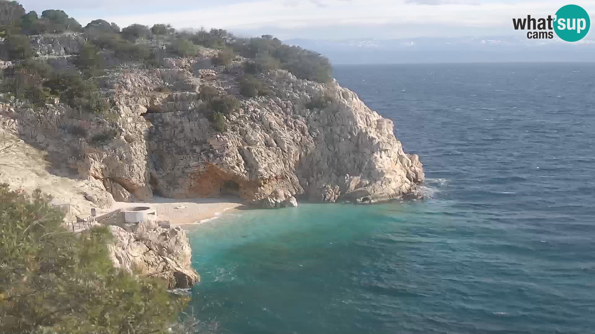 Webcam plage Brseč à Mošćenička Draga, Croatie