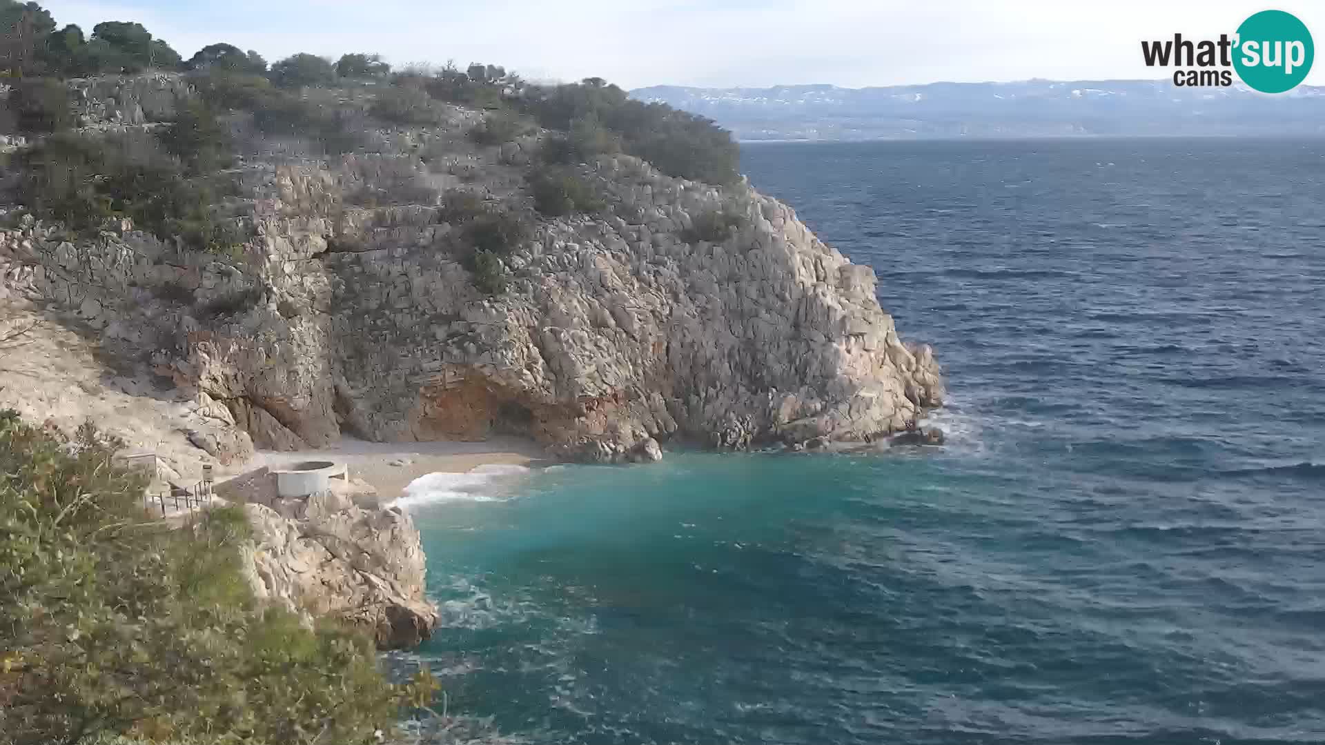 Webcam plage Brseč à Mošćenička Draga, Croatie