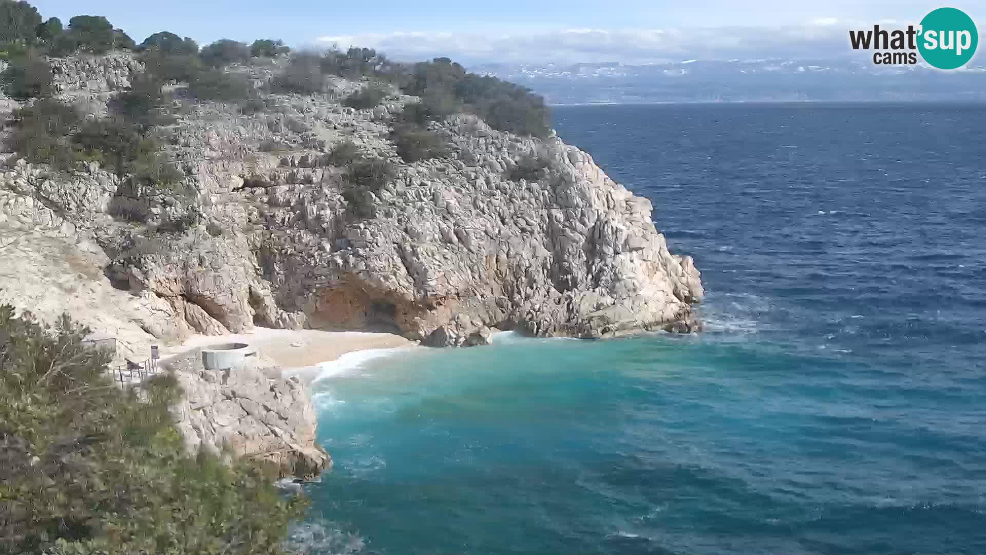Webcam plage Brseč à Mošćenička Draga, Croatie