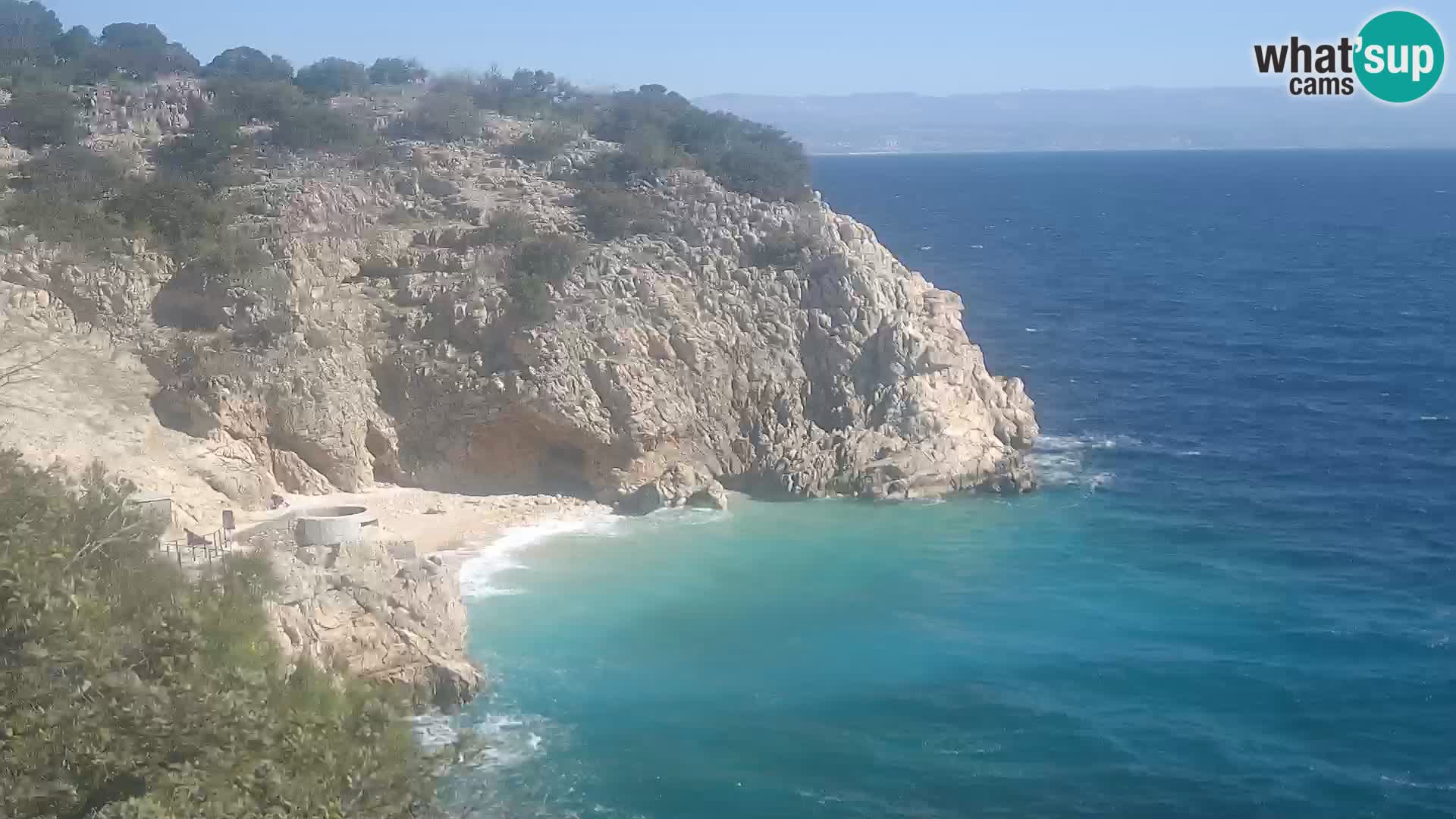 Spletna kamera Brseč plaža – Mošćenička Draga – Hrvaška