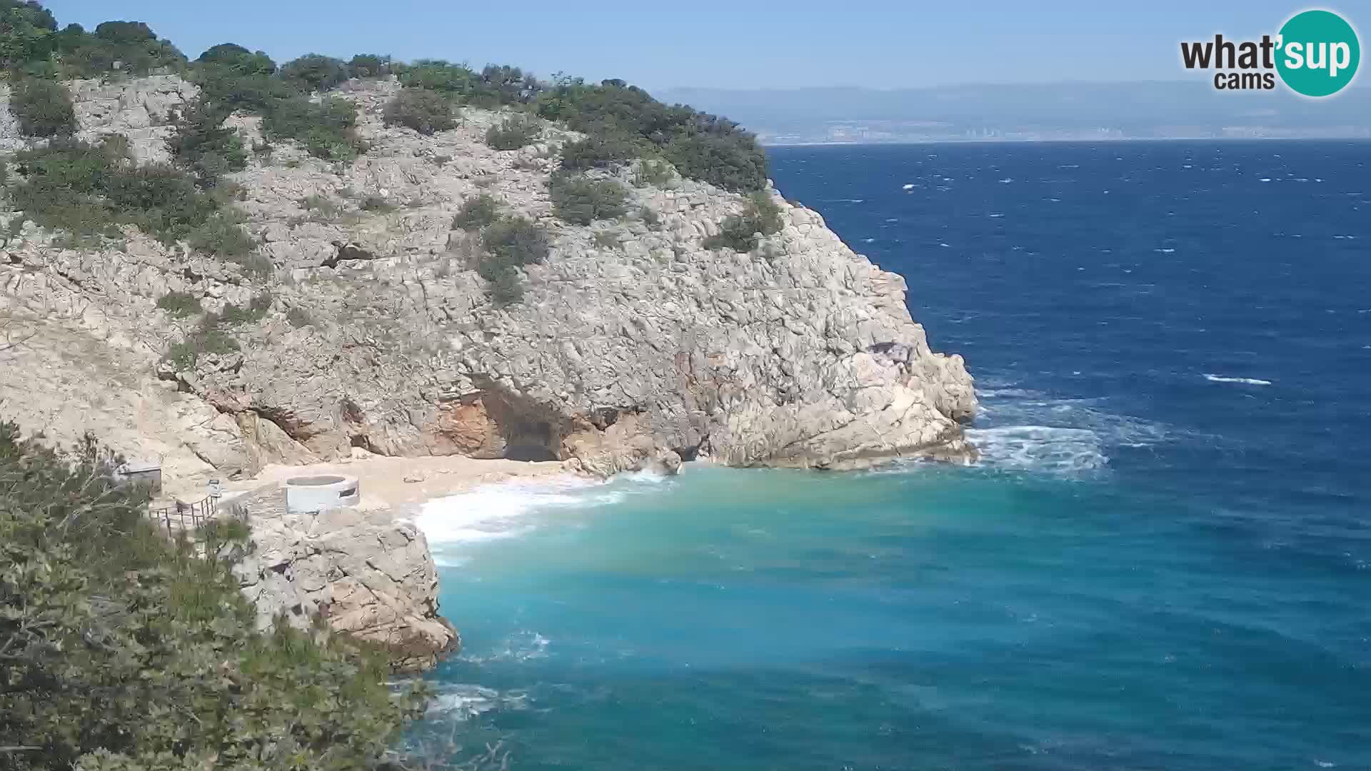 Spletna kamera Brseč plaža – Mošćenička Draga – Hrvaška