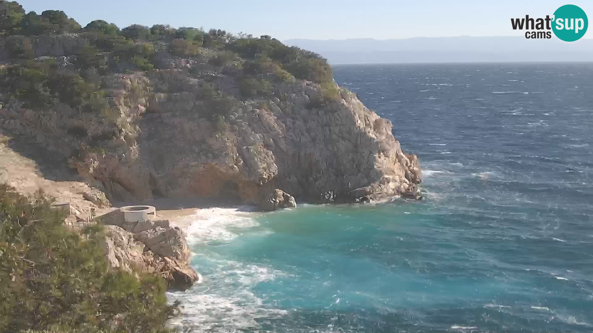 Spletna kamera Brseč plaža – Mošćenička Draga – Hrvaška