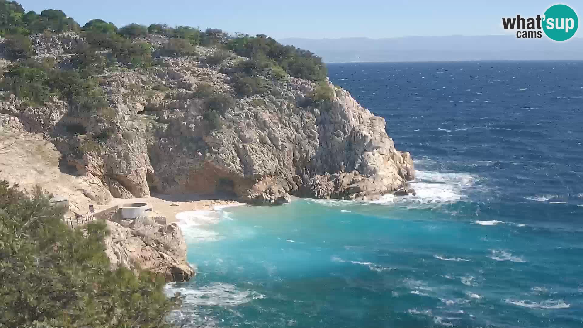 Spletna kamera Brseč plaža – Mošćenička Draga – Hrvaška