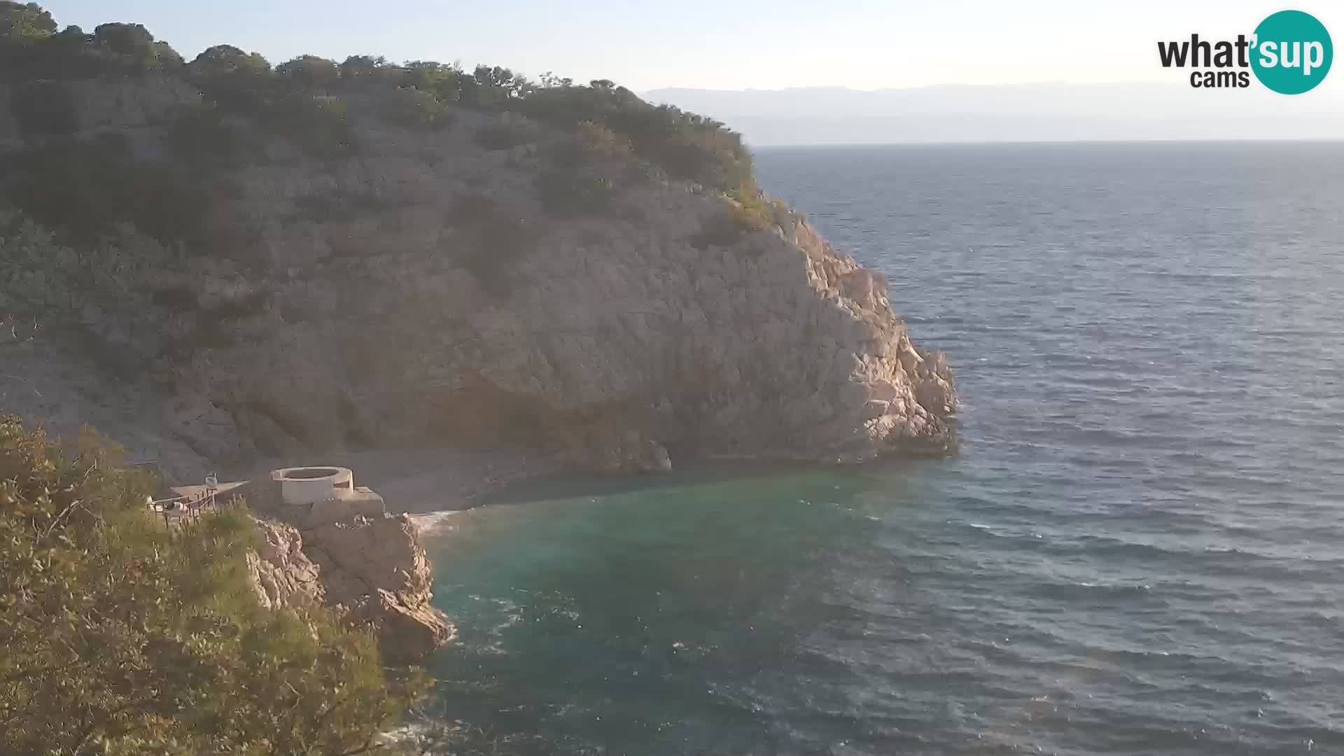 Spletna kamera Brseč plaža – Mošćenička Draga – Hrvaška