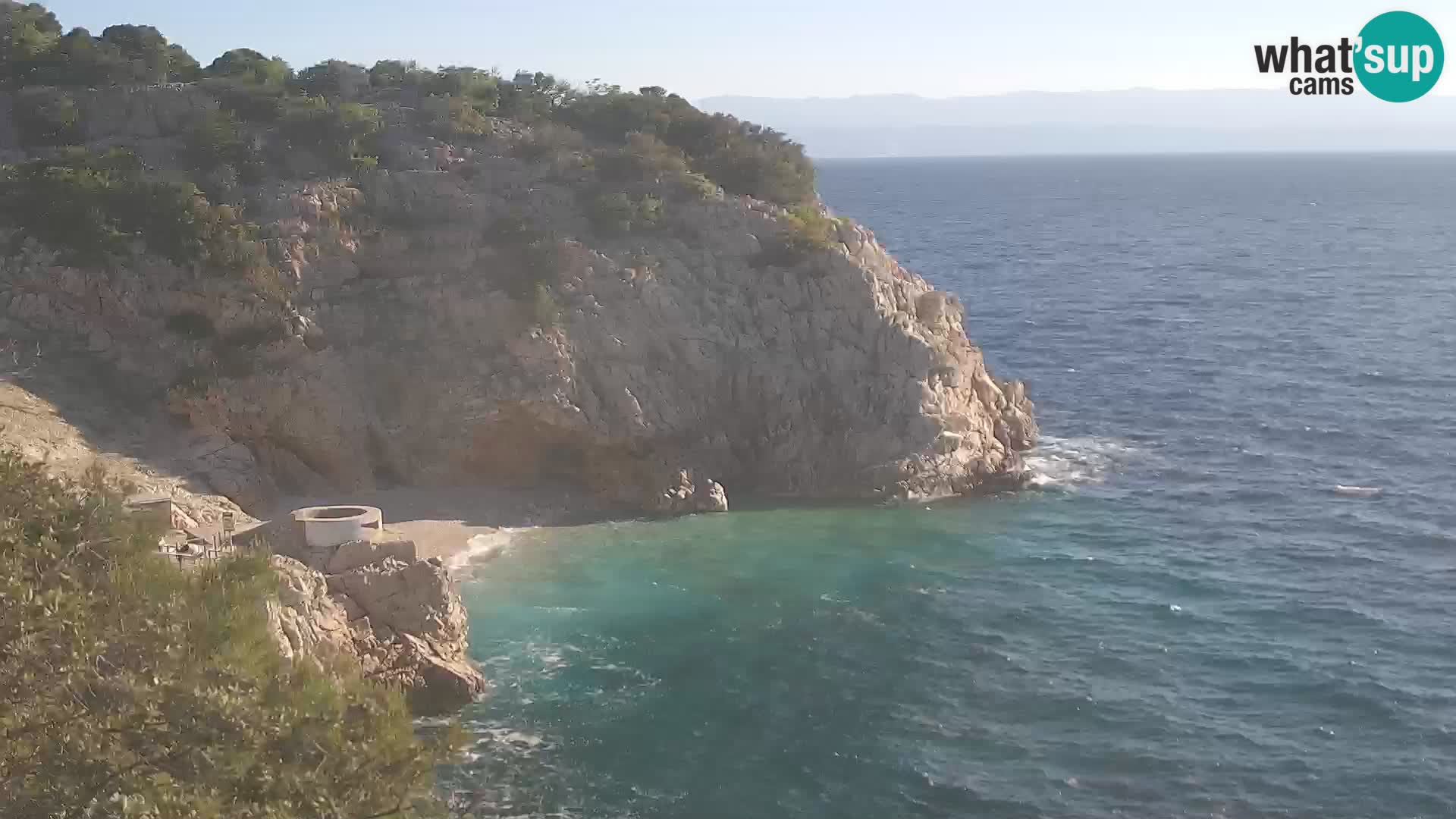 Spletna kamera Brseč plaža – Mošćenička Draga – Hrvaška